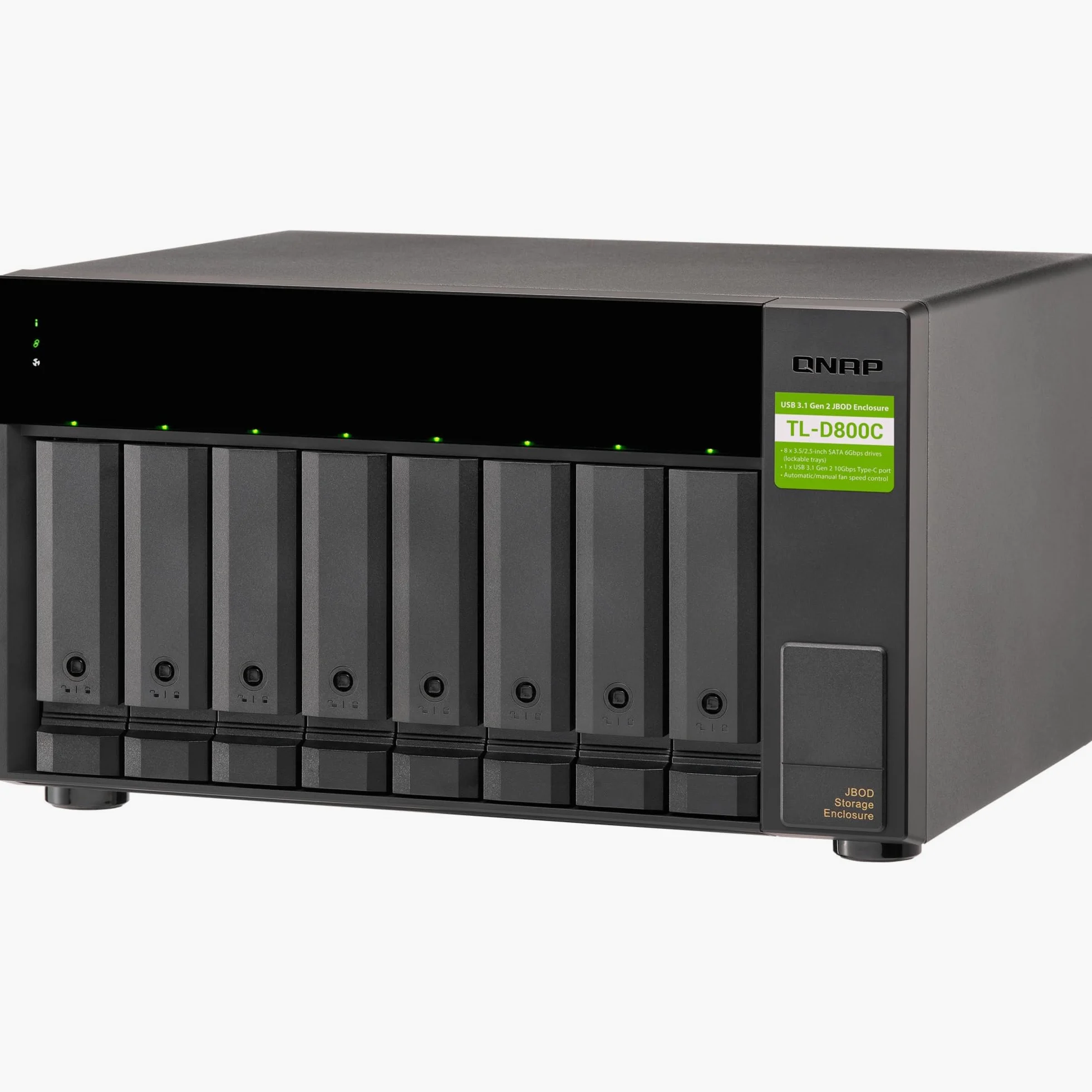 Qnap TL-D800c FestplatteN-Array Jbod 8-Bay Sata Usb 3.2 Gen 2 Extern (extern)