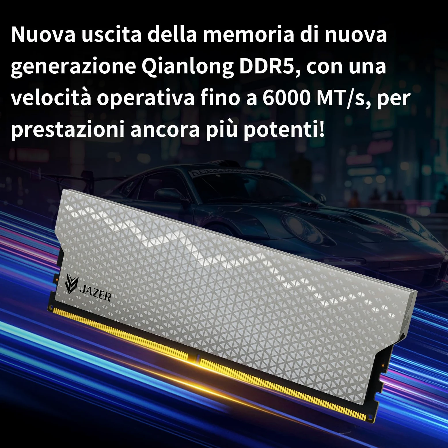 JAZER RAM DDR5 32GB Kit (2 x 16GB) 6000MHz CL36, Memoria Desktop per PC da Gioco, DIMM 288-Pins 1.35V