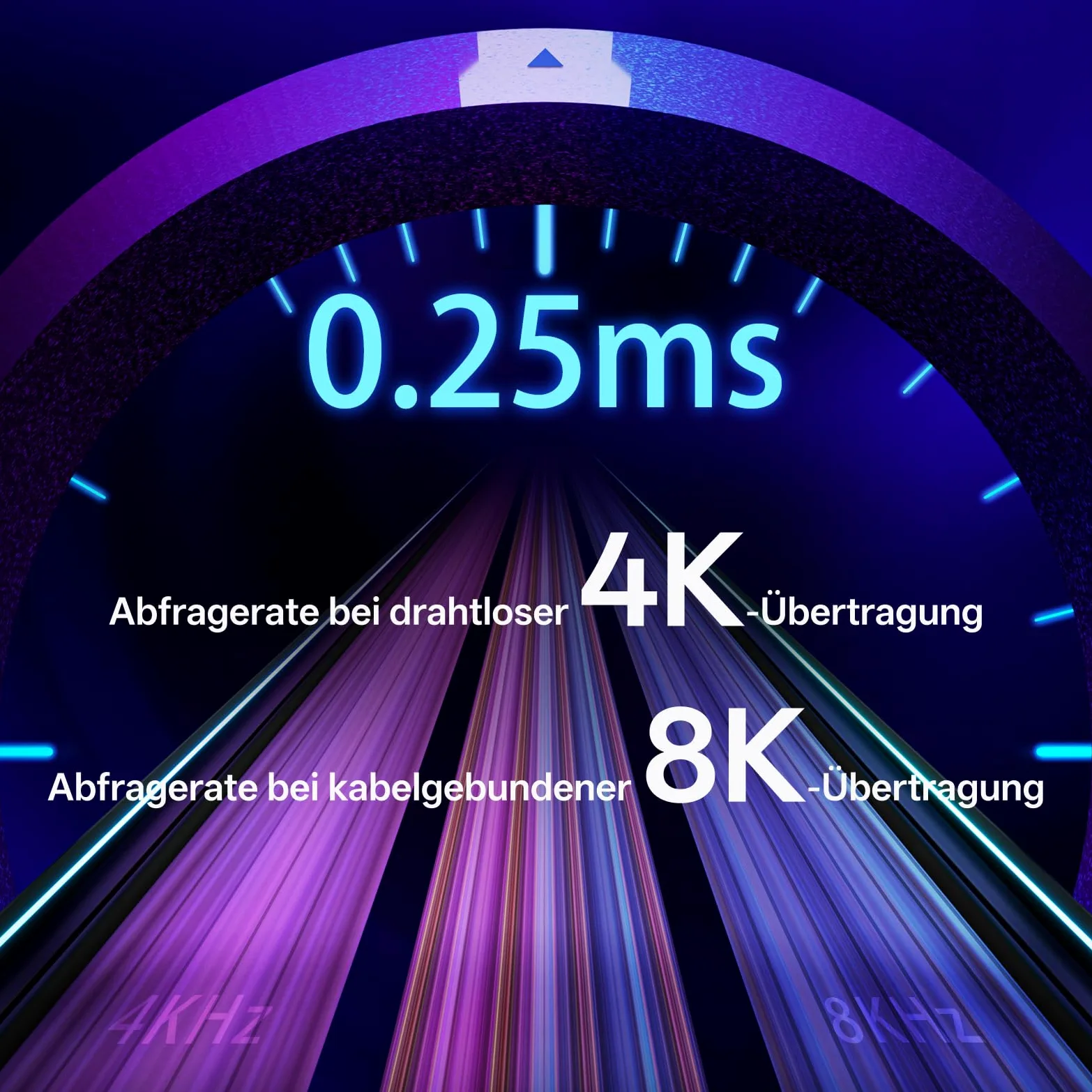 Rapoo VT9PRO 4K Mouse Wireless Gaming 68g Ultraleggero Mouse da Gioco | PAW3398 26K DPI, 4000Hz, Batteria 160 Ore, 10 Tasti Programmabili, Memoria Integrata, Mouse Ricaricabile per PC/ Mac, Bianco