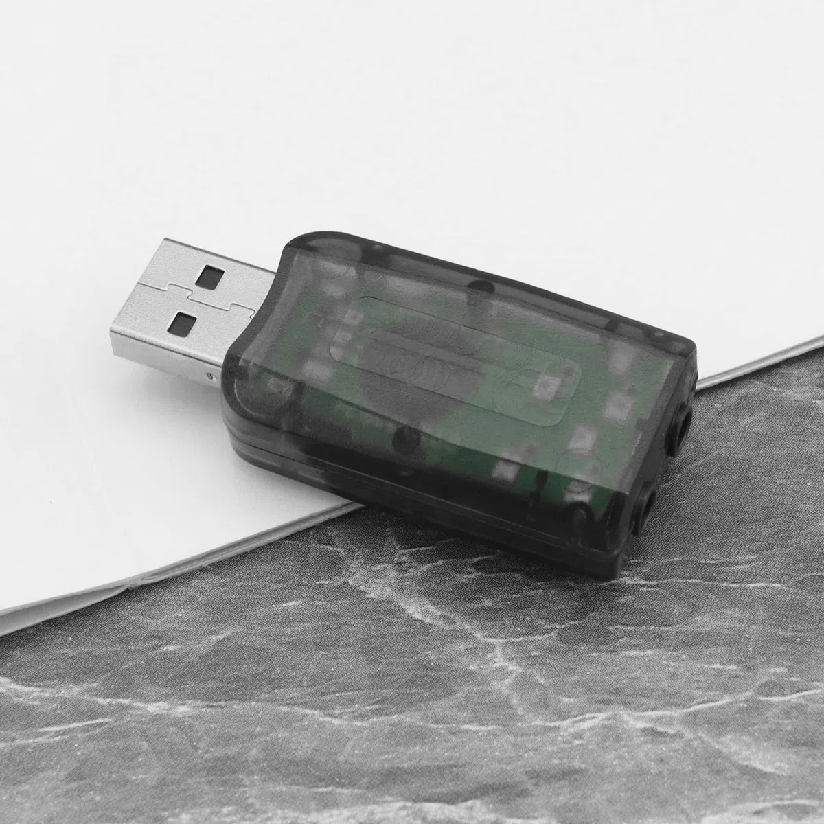 4 Pezzi Scheda Audio Stereo USB 5.1 Esterna con Porte Per Cuffie E Microfono Da 3,5 Mm Adattatore Audio Virtuale 3D A 5.1 Canali Compatibile con Windows 2 Nero E 2 Blu