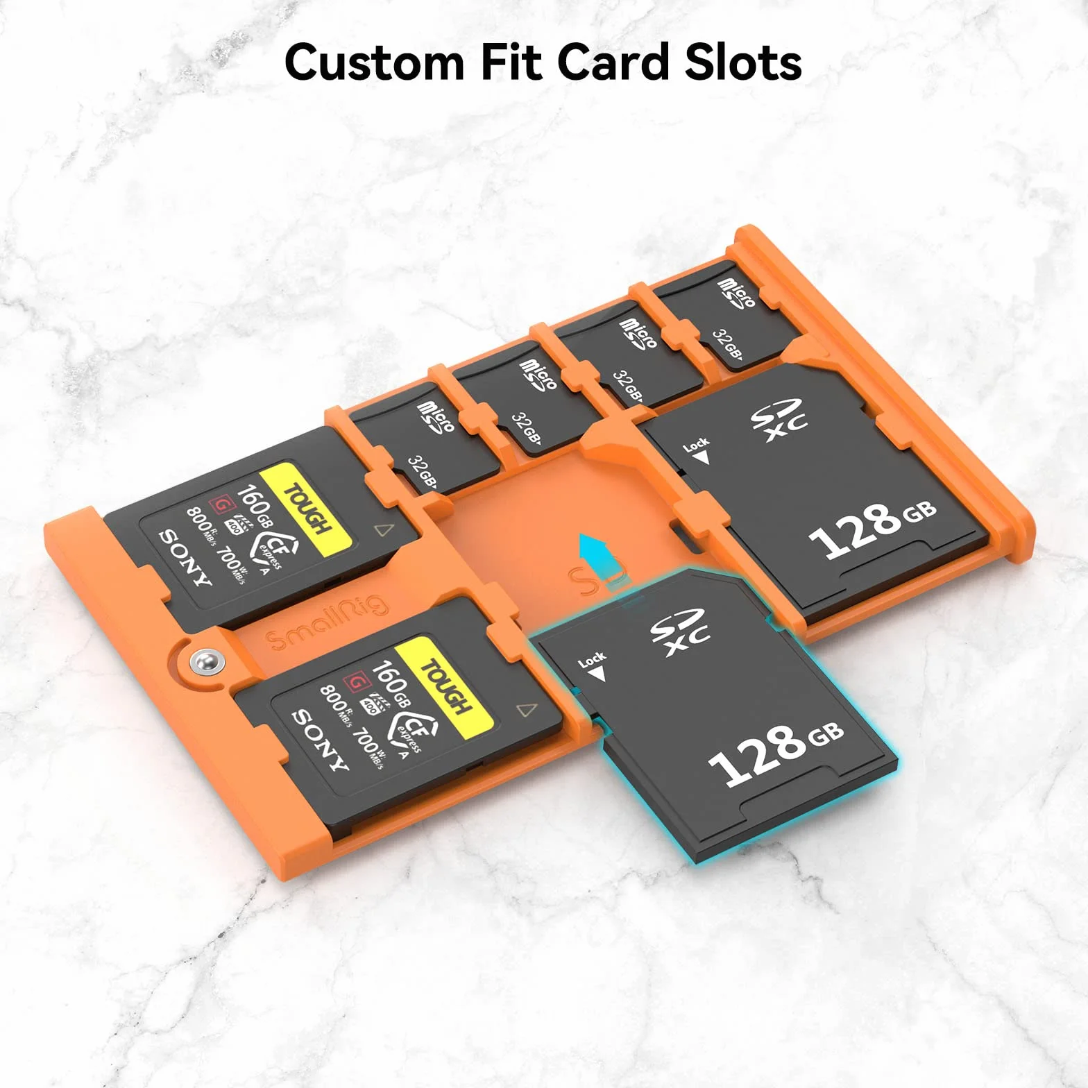 SMALLRIG Porta Scheda SD Custodia per Scheda di Memoria 8 Slot per 2 Schede SD + 2 Schede CFexpress Tipo-A + 4 Schede TF - 4107