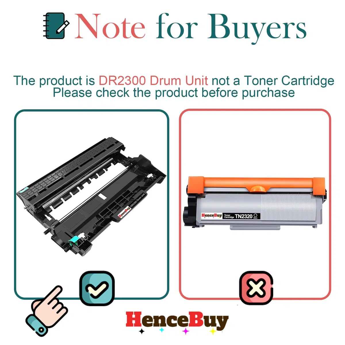 Tamburo DR2300 DR-2300 Nero Compatibile per Stampante Brother HL-L2300D HL-L2340DW HL-L2360DN HL-L2365DW MFC-L2700DN MFC-L2700DW MFC-L2720DW MFC-L2740DW DCP-L2500D DCP-L2520DW DCP-L2540DW
