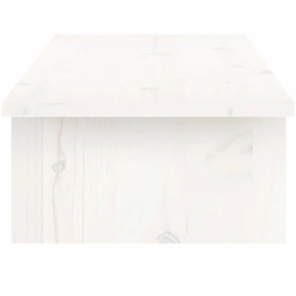 Supporto per monitor bianco 100 x 27 x 15 cm in legno di pino solido elevatore per monitor, supporto per monitor per scrivania e camera da letto A2