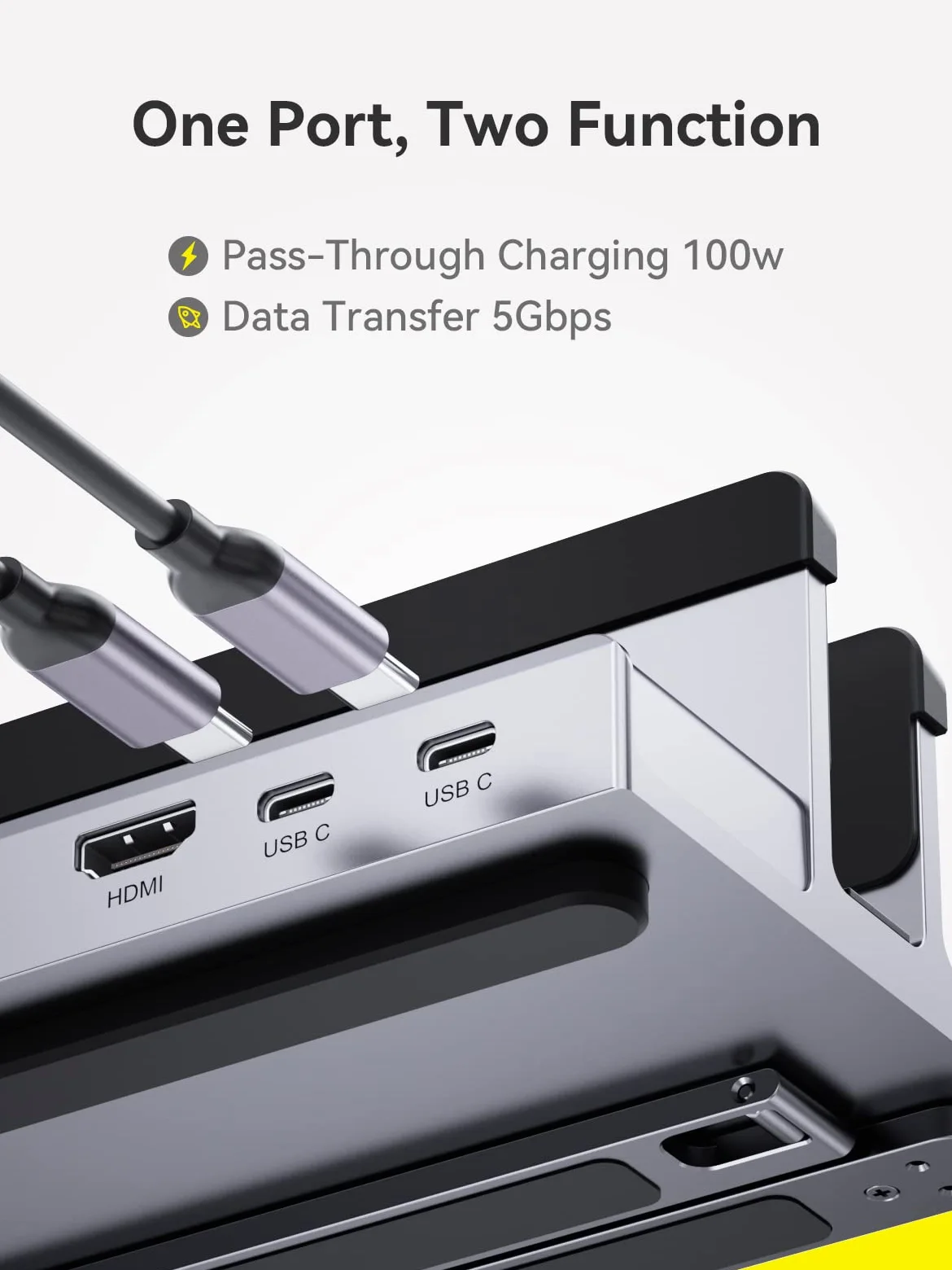 Dock USB C, QUUGE 8 in 1 MacBook Dock con HDMI 4K@60Hz, 2x USB 3.0, Gigabit Ethernet, 100 W PD, SD/TF 3.0, Laptop Docking Station con supporto per MacBook Air/Pro M3, Dell