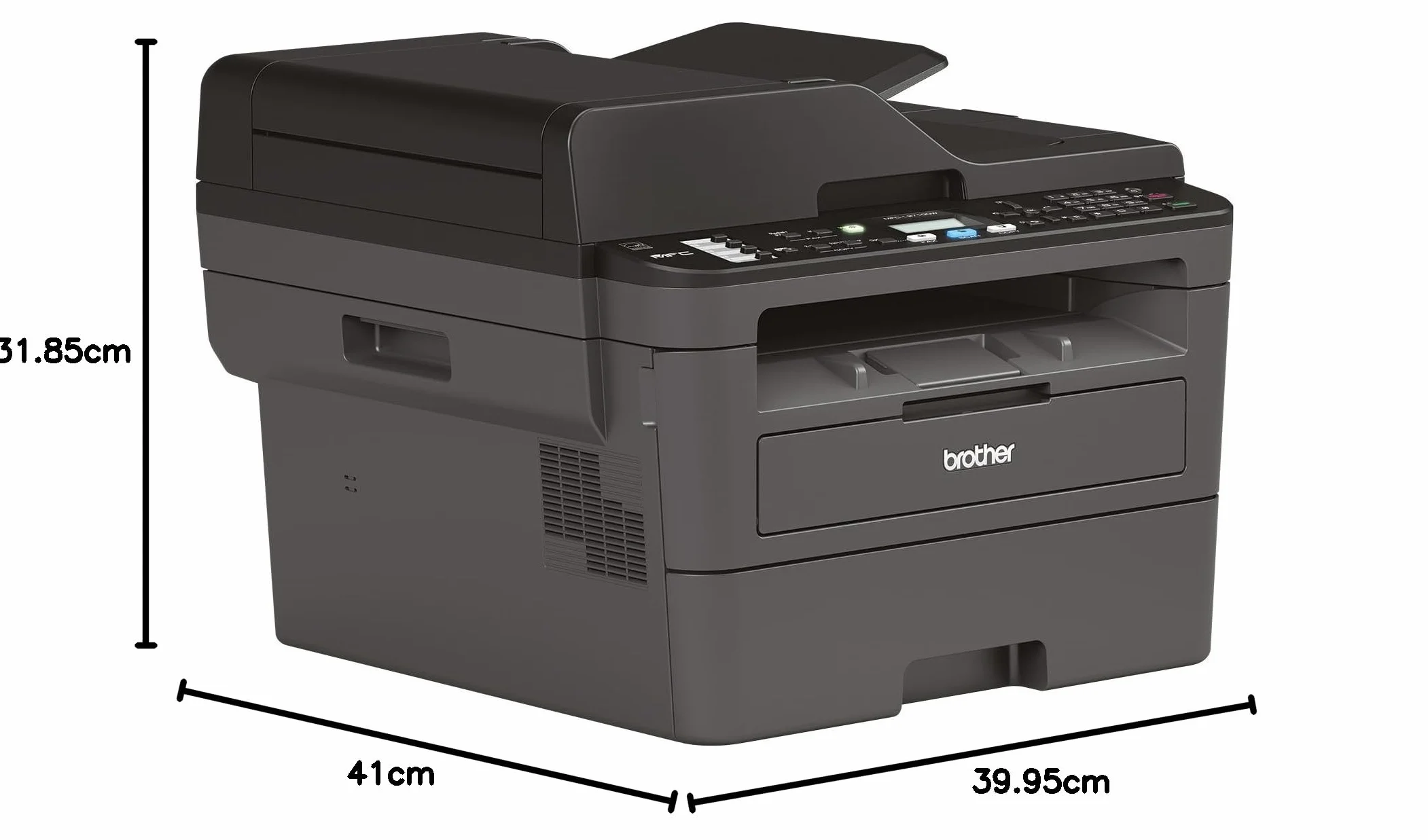 Brother MFC-L2710DW Stampante 4in1, Monocromatico, grigio scuro/nero, 30 pagine/min, Provenienza Germania
