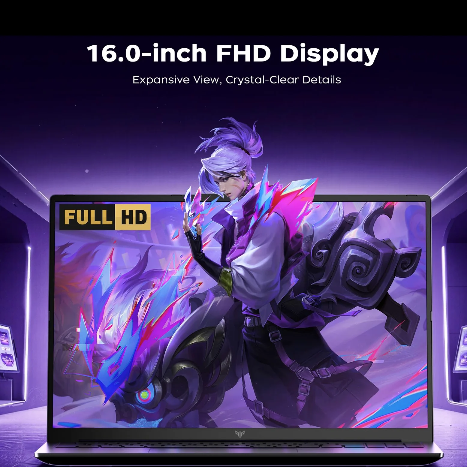 16" PC Portatile Gaming Ryzen 7 H255 Fino a 4,9 GHz, 8 core 16 thread, 16 GB RAM DDR5 4800 MHz, SSD 512 GB, 1920 x 1200 FHD Display Computer Portatile, Tastiera Retroilluminata Laptop, WiFi 6