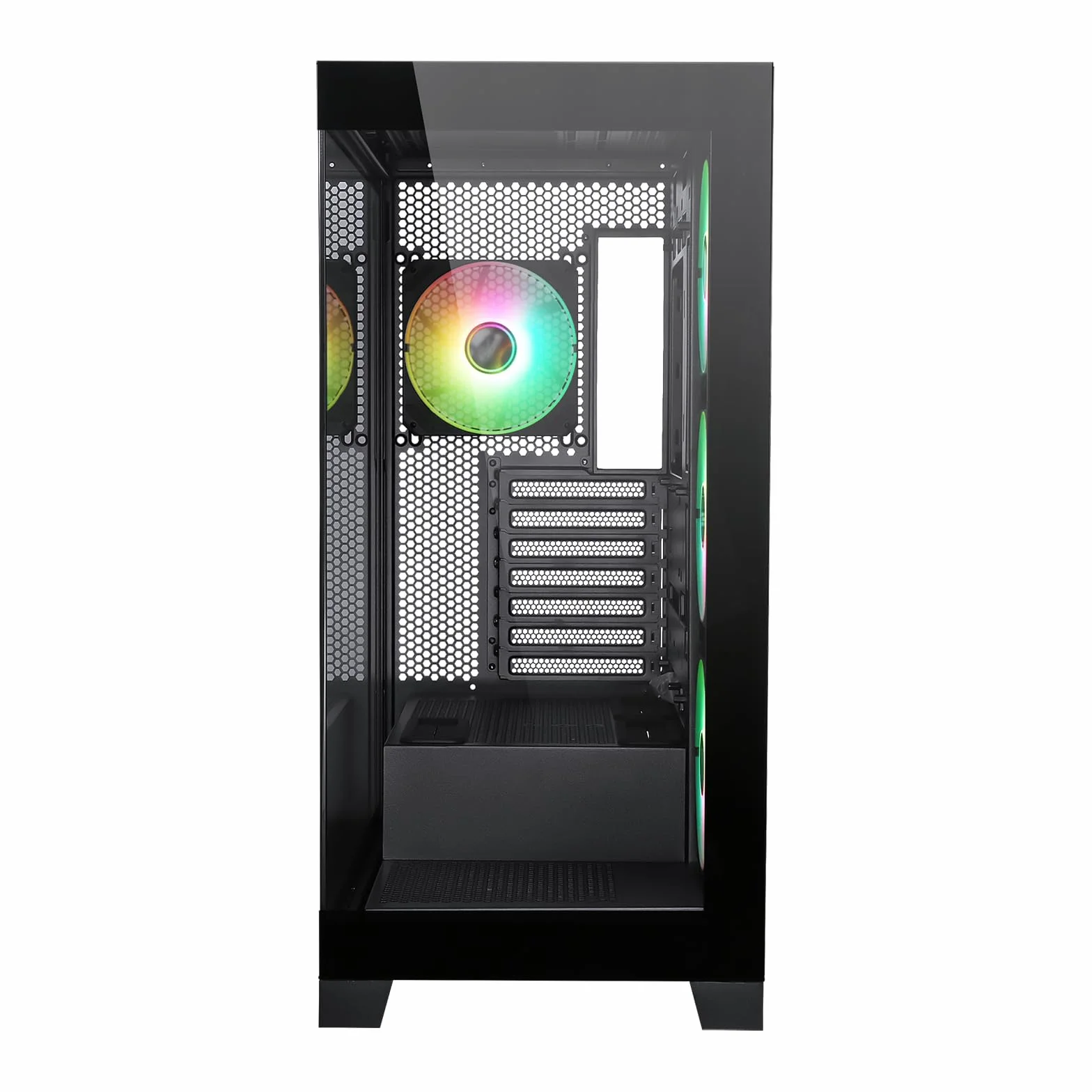 Itek Case SHOWBUI 45B - Gaming Tower, ATX, 4x12cm ARGB fan, 2xUSB3, Type-C, Side & Front Panel Temp Glass