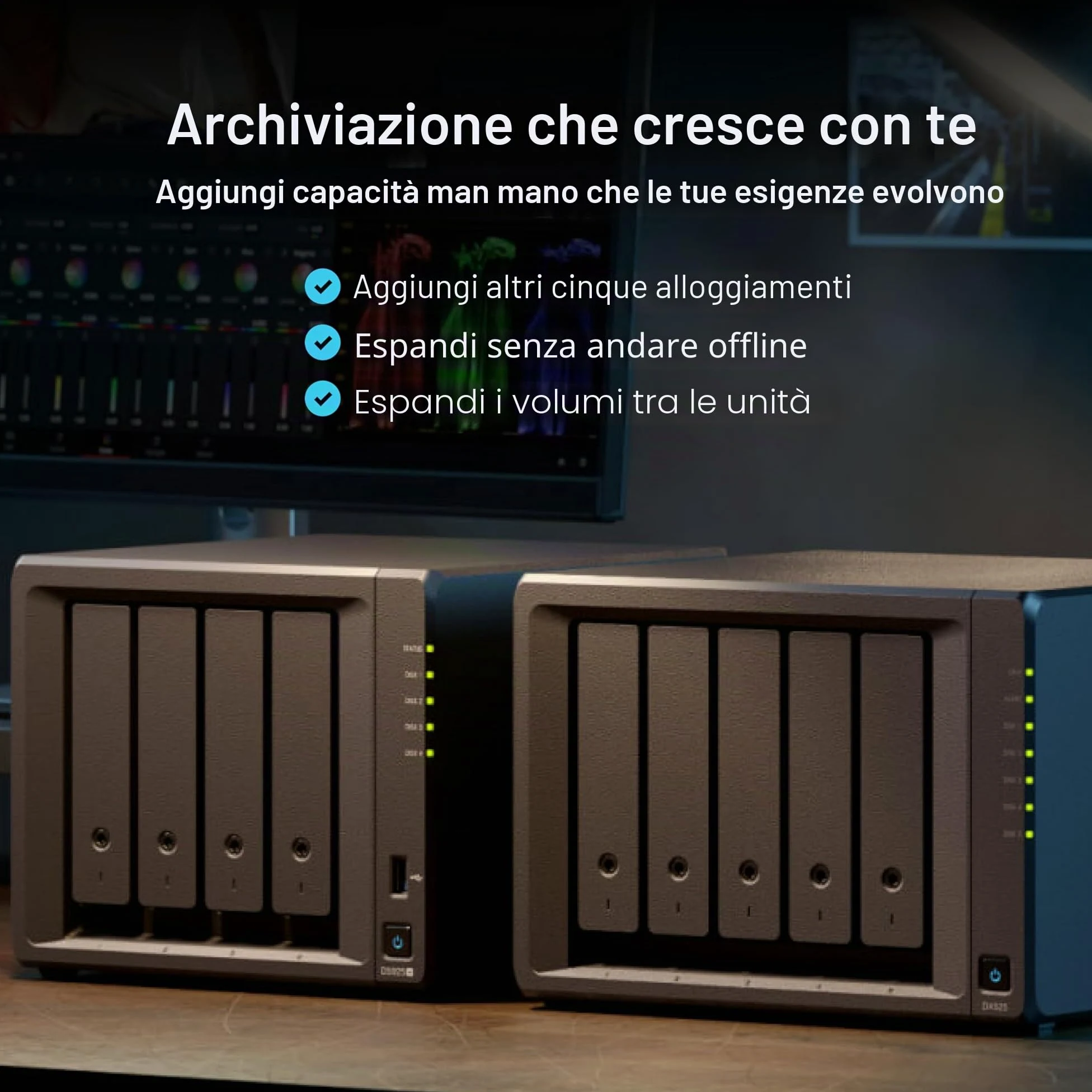 SYNOLOGY NAS DS925+ 4 alloggiamenti con capacità espandibile (senza disco)