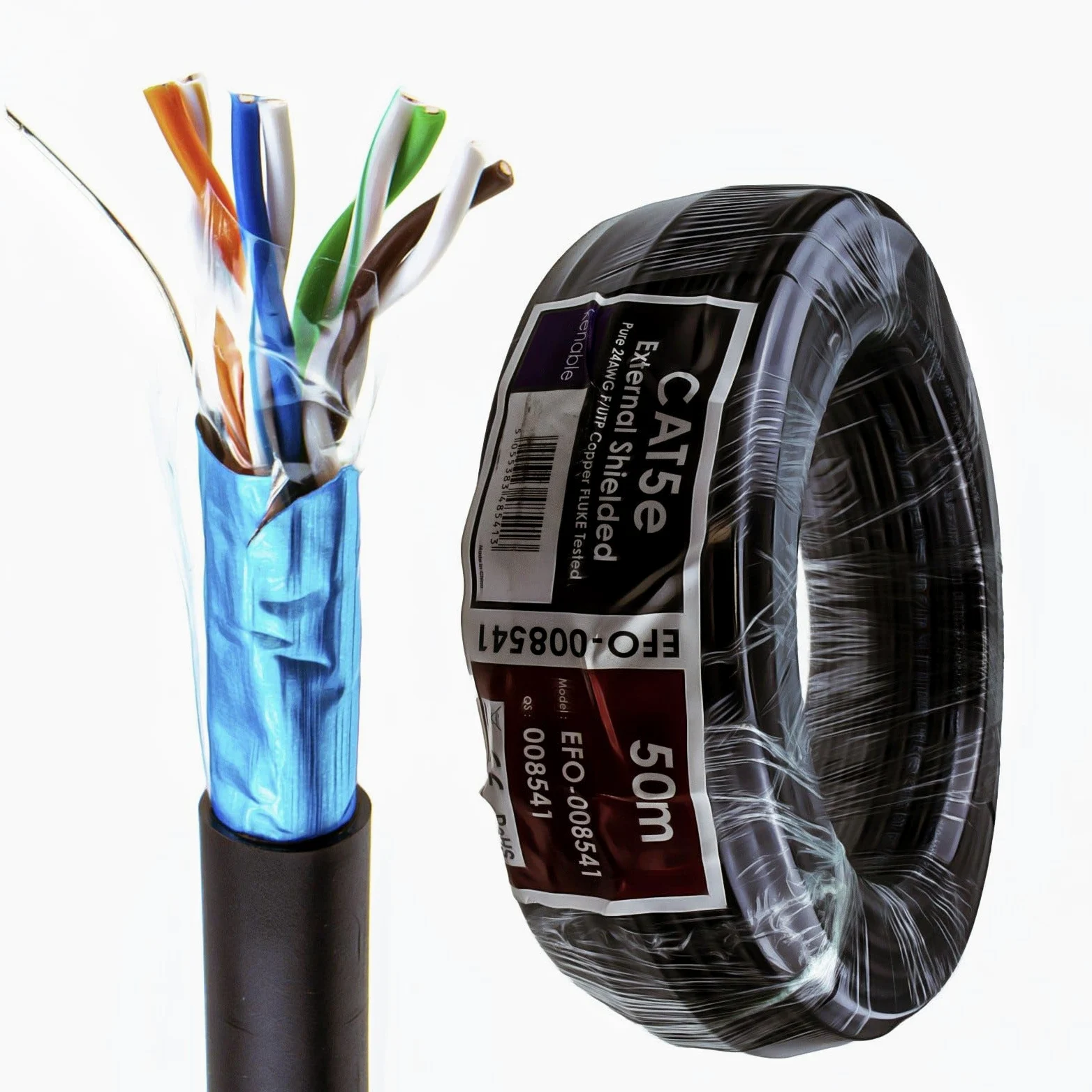 kenable Cavo esterno schermato CAT5e esterno in rame Ethernet FTP cavo 50 m [50 metri/50 m]