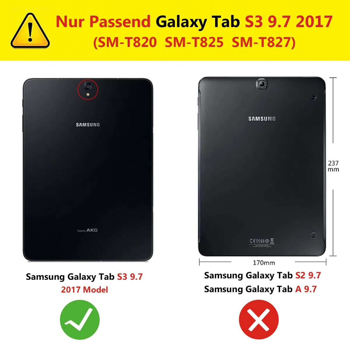 Custodia per Samsung Galaxy Tab S3 9.7 pollici 2017 (SM-T820 SM-T825) - Rotazione di 360 gradi Custodia protettiva completa per supporto,Con Penna Stilo, Pellicola Per Schermo (Black)