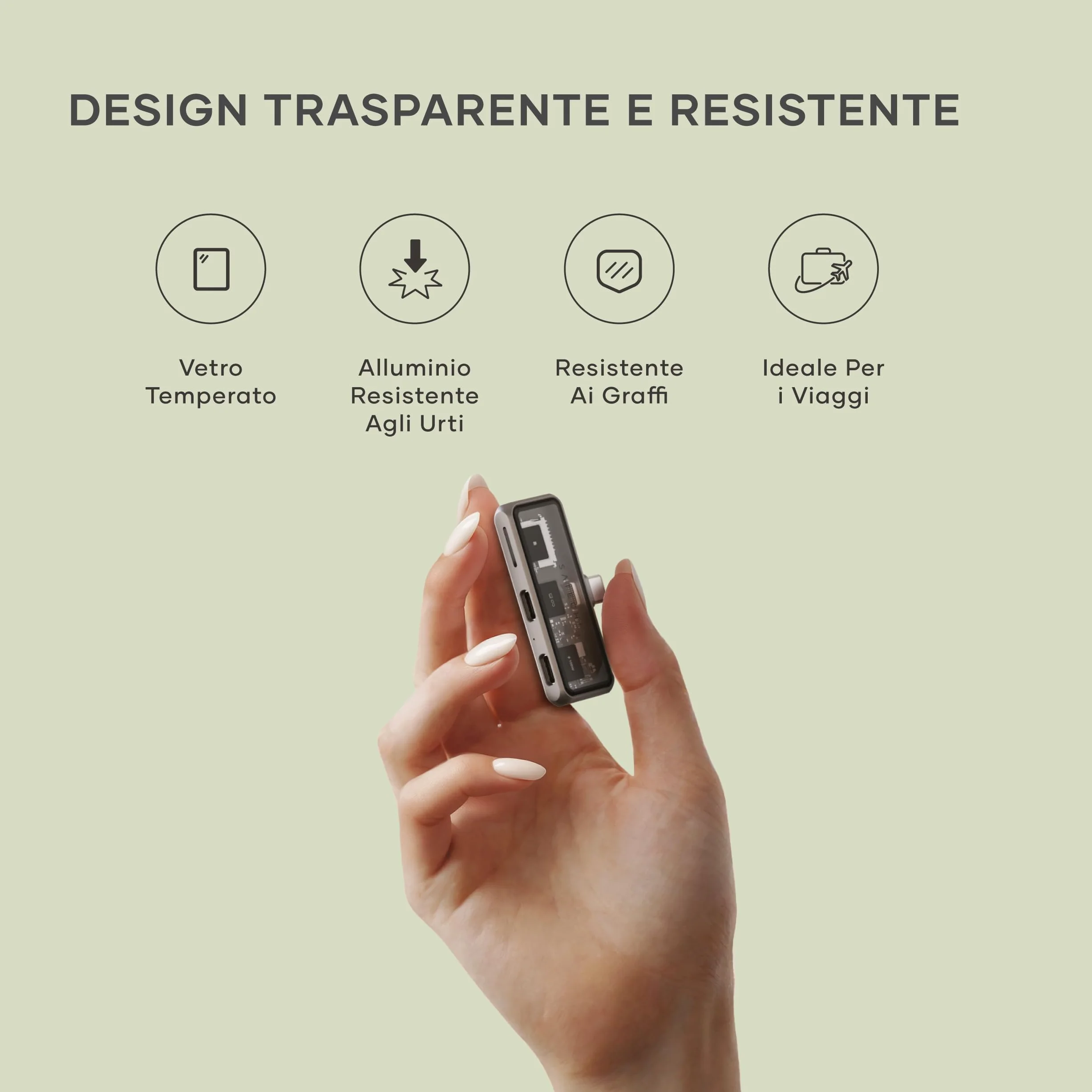 SATECHI Mobile Hub USB C 3 in 1 con Lettore MicroSD, HDMI, 100W, 10Gbps | Lettore di schede microSD, video 4K@60Hz, adattatore portatile per iPhone, iPad, Nintendo Switch e altro