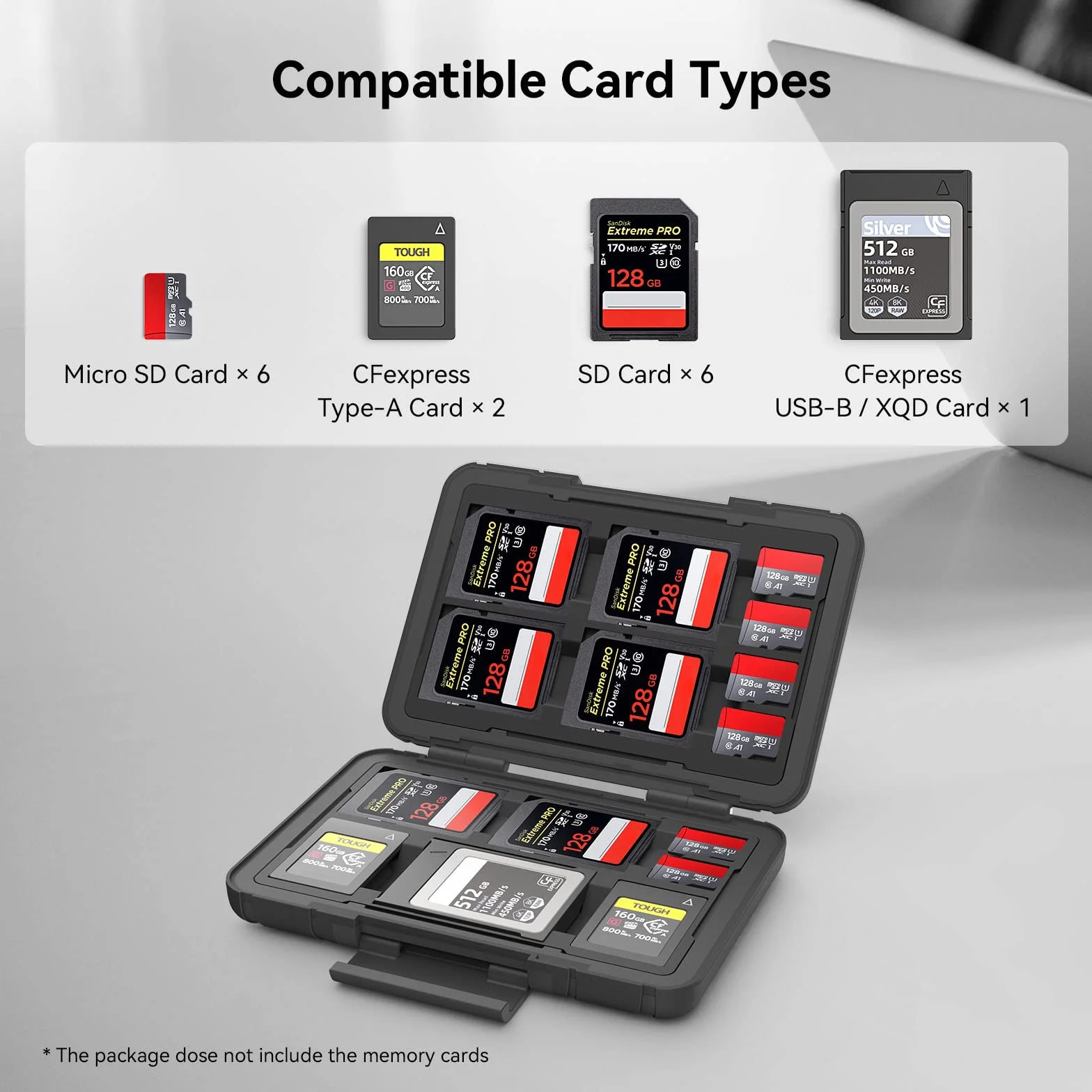 SMALLRIG Supporto per Scheda SD Custodia per Scheda di Memoria 15 Slot, Resistente all'Acqua per Scheda SD, Scheda Micro SD, Scheda CFexpress Tipo A, Scheda CFexpress Tipo B, Scheda XQD - 3192