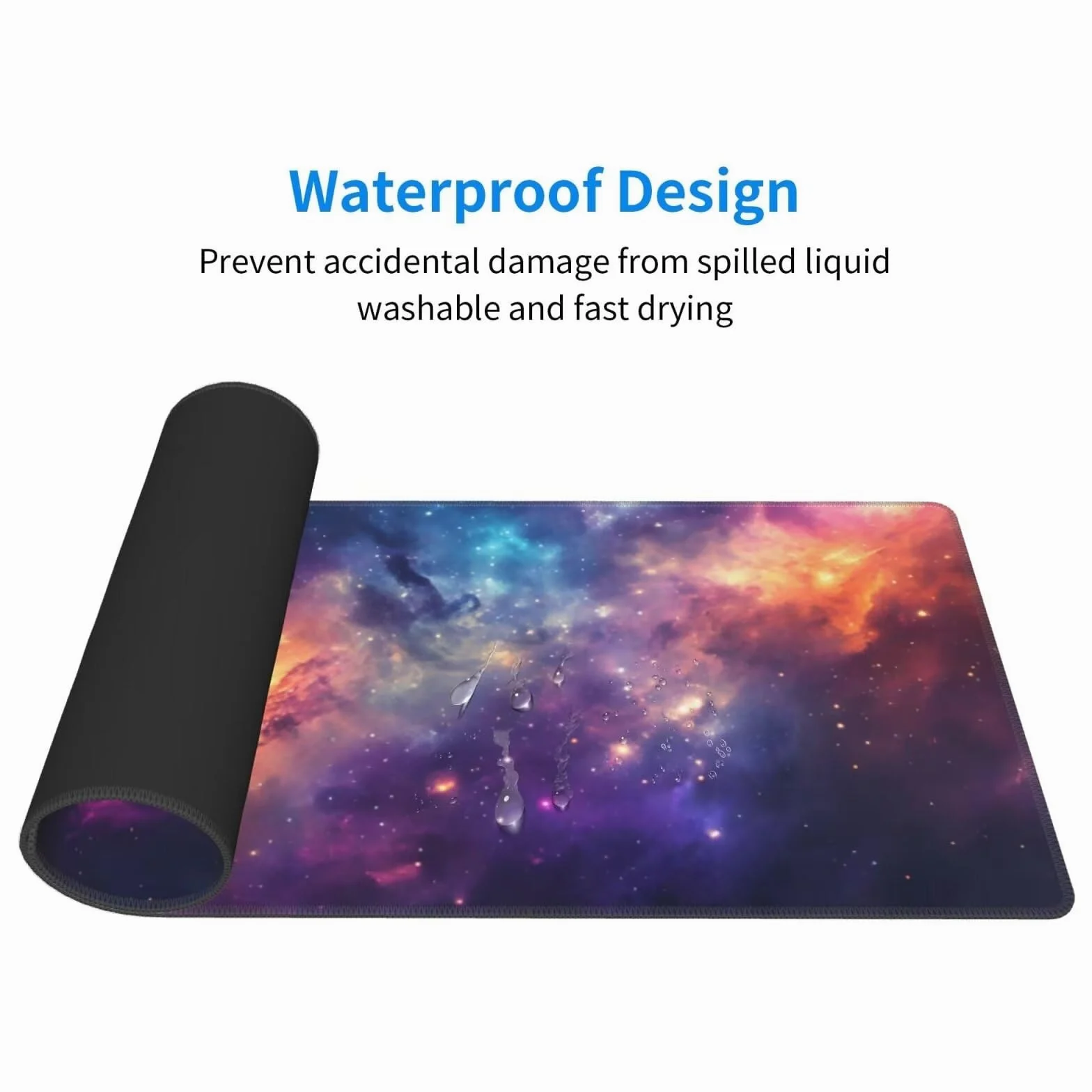 Tappetino Mouse, Tappetino Mouse Gaming Grande XXL 1500x800x3mm Tappetino Scrivania Mouse Pad, Base in Gomma Antiscivolo, Bordi Cuciti,Lavabile, Mousepad per Ufficio e Gaming (Dreamy Universe) R-512