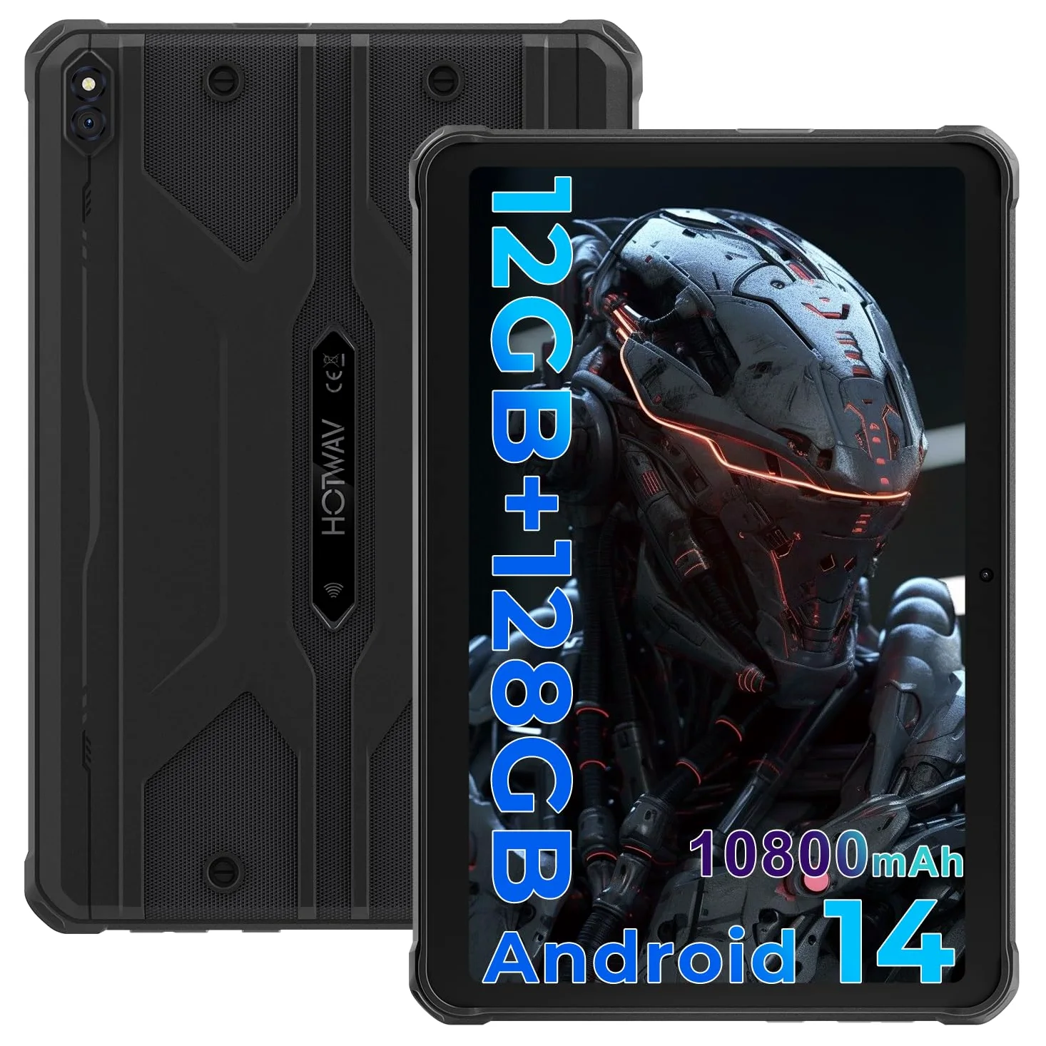 HOTWAV R8 Rugged Tablet 10.1 Pollici Android 14 Tablet PC Robusto 10800mAh, 12GB+128GB Octa-core 1TB Espandibile IP68/69K Tablet Impermeabile 13MP 4G Dual SIM 5G WiFi Face ID/OTG/GPS