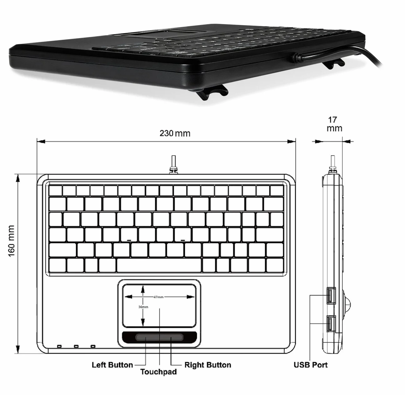 Perixx PERIBOARD-510 H PLUS tastiera USB Nero