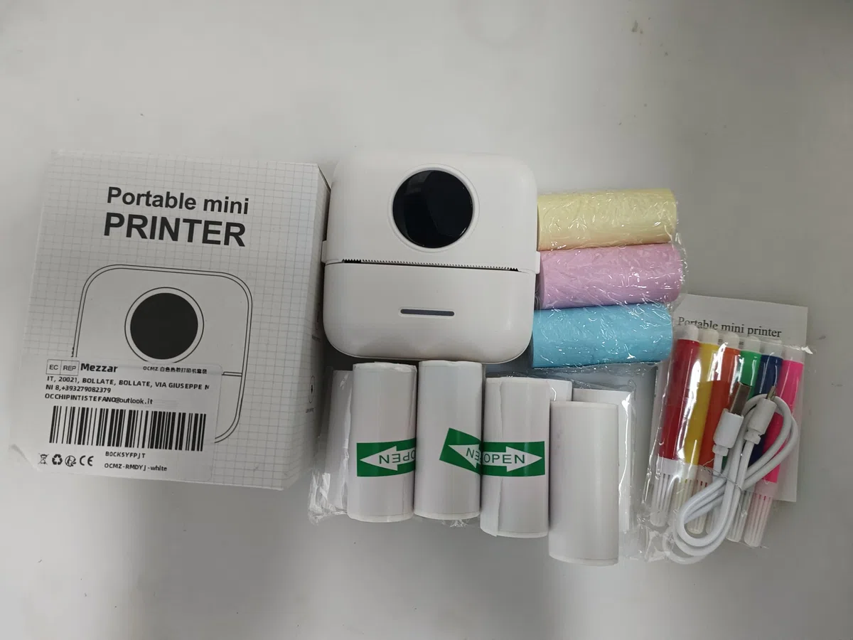 Mini Stampante Fotografica, Piccola Stampante Fotografica Istantanea Termica Portatile Bluetooth con Ricarica USB per Fotografica Note Diario Elenco Memo