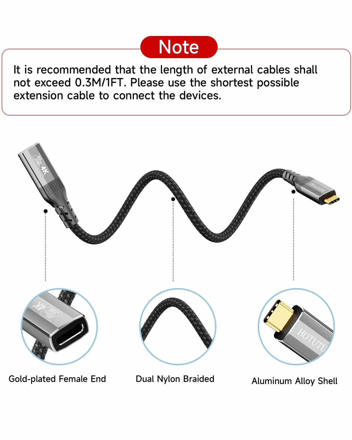[2Pezzi 6m] Prolunga USB C 6m 100W 20Gbps USB 3.2 Gen2X2, Cavo Tipo C Maschio a Femmina Supporta 4K@60Hz Video, Extender USB C Compatibile Thunderbolt 4/3