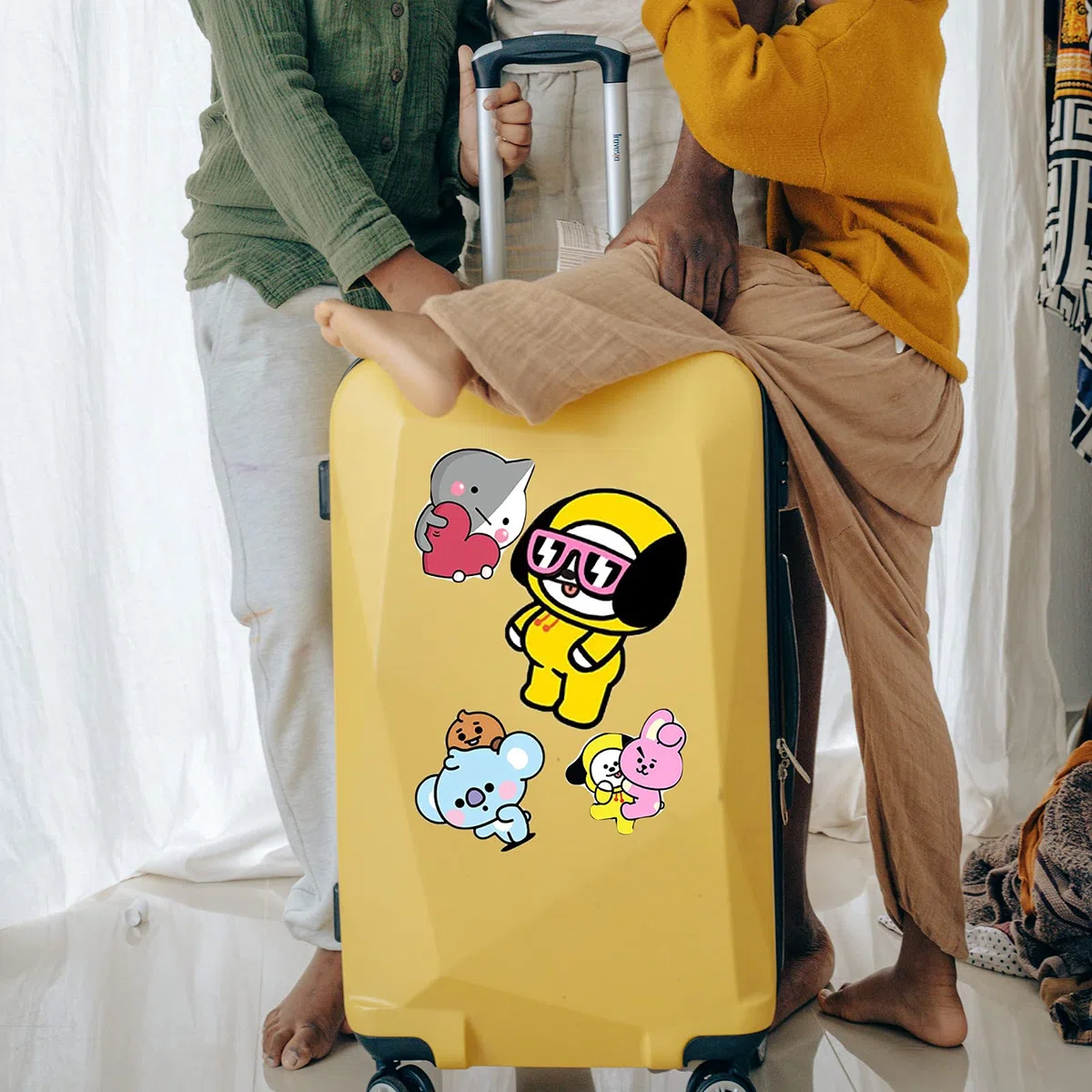 WiDream 100 Pezzi A-desivo G-raffiti Bt21, Impermeabili Vinile Caschi A-desivi Graffiti, Per Laptop, Skateboard, Valigie, Caschi, Telefoni Cellulari, Xbox, Macbook Adesivi Graffitii, (Adesivi 5-8 cm)