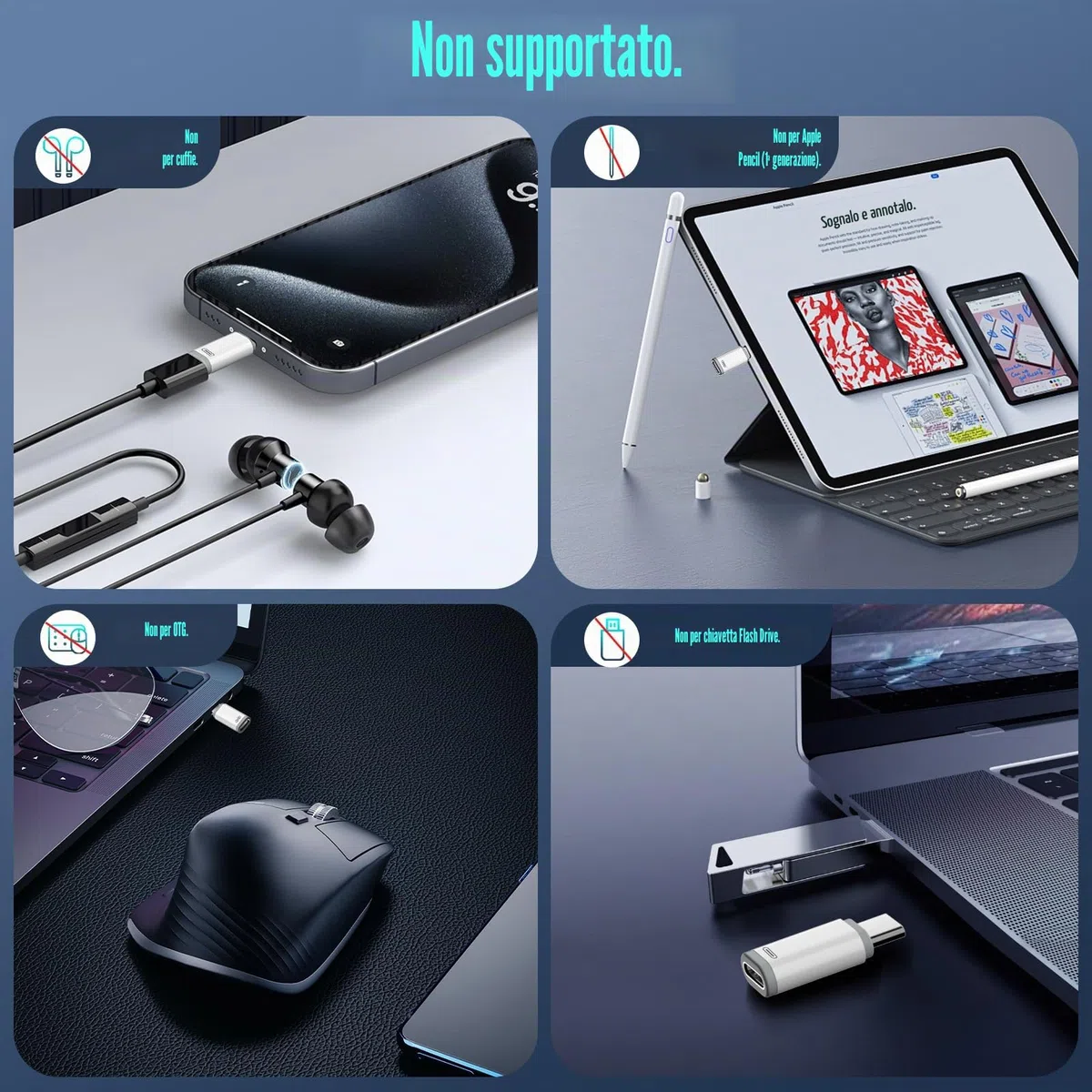 TiMOVO Adattatore da Femmina a USB C Maschio, USB-C a con Anti-Lost Loop, Carica e Sincronizzazione Dati per i-Phone 17/16 Pro/Pro Max/Plus, iPad PRO/Air, Non per Audio/OTG