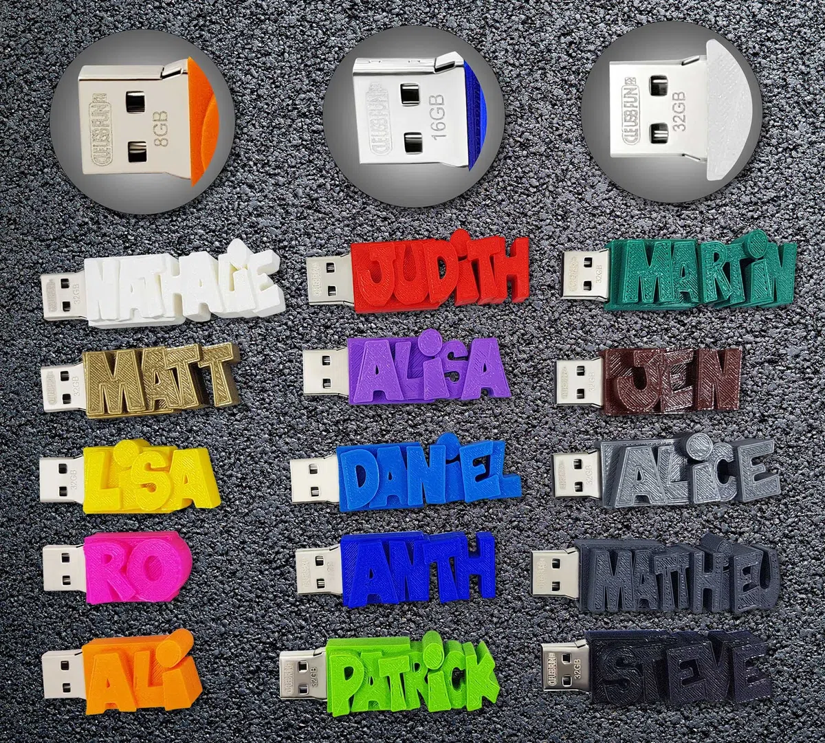 Chiavetta USB personalizzata con il tuo testo – il colore di tua scelta – USB 3.0 – 8 Go, 16 Go o 32 Go – un regalo originale e unico (16 GB, Blu cielo)