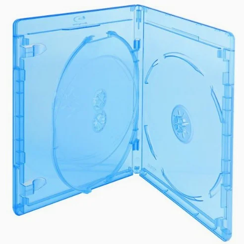 Nierle Elite Premium Custodie Blu-ray per 3 dischi, Slim 12.5 mm, Machine-pack-quality, Transparente, Blu, 30 pezzi