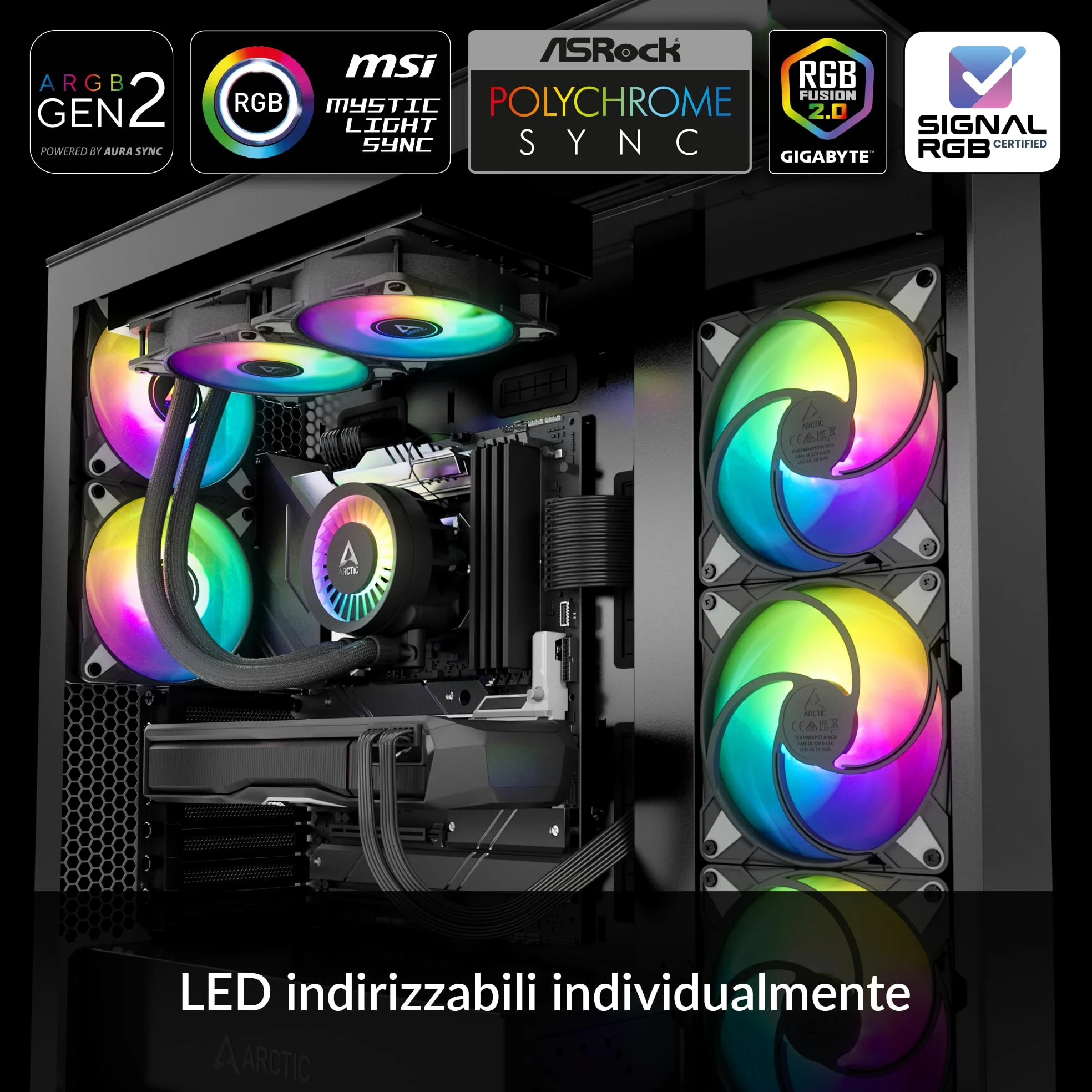 ARCTIC Liquid Freezer III 280 A-RGB (nero)- Sistema di raffreddamento ad acqua per PC, dissipatore a liquido All-in-One per CPU AIO, compatibile con Intel e compatibile con AMD, pompa efficiente