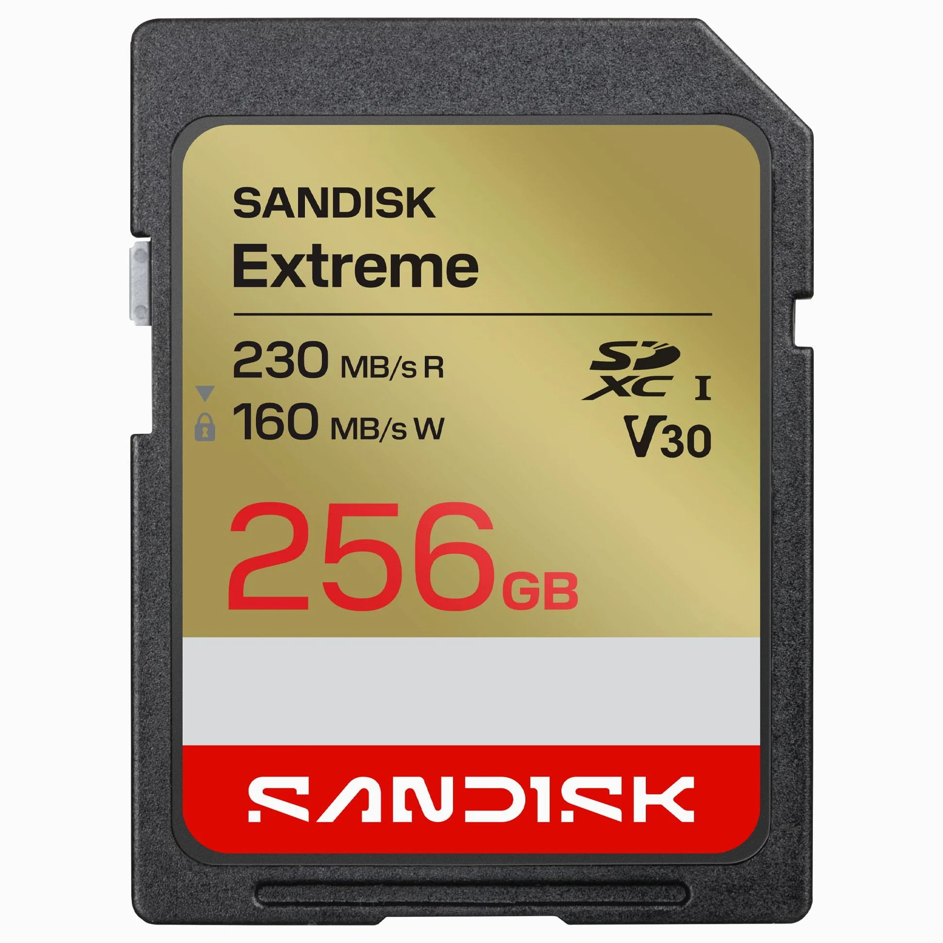 SANDISK Extreme Scheda SD UHS-I da 256 GB (fino a 230 MB/s velocità di lettura e fino a 160 MB/s velocità di scrittura, video in 4K UHD, U3, V30) SANDISK Memory Zone App