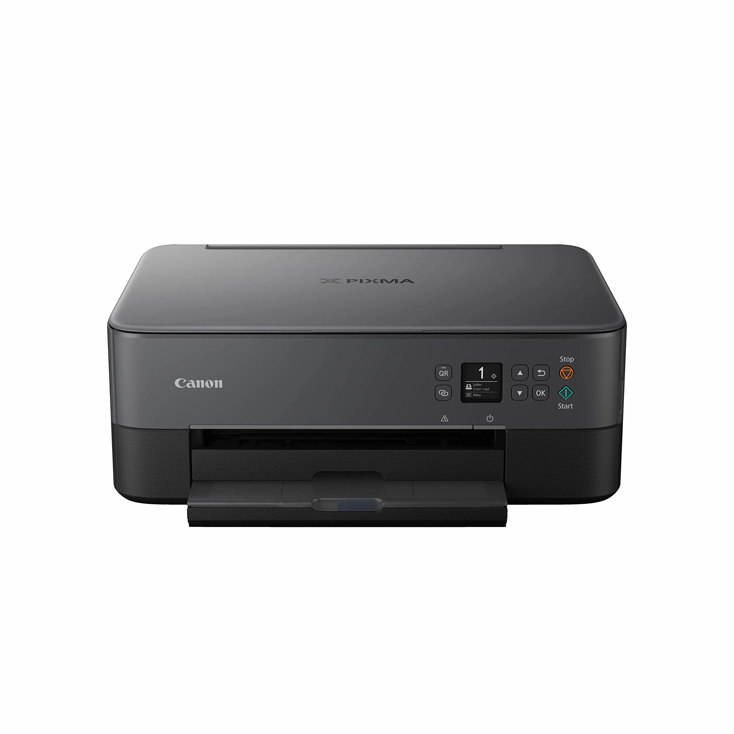 Canon PIXMA TS5350i nera, 3-in-1, Wi-Fi, funzioni copia e scanner, compatibile con PIXMA PRINT PLAN,stampa foto senza bordo, include nella confezione la carta fotografica PP-201 9x9cm - colore nero