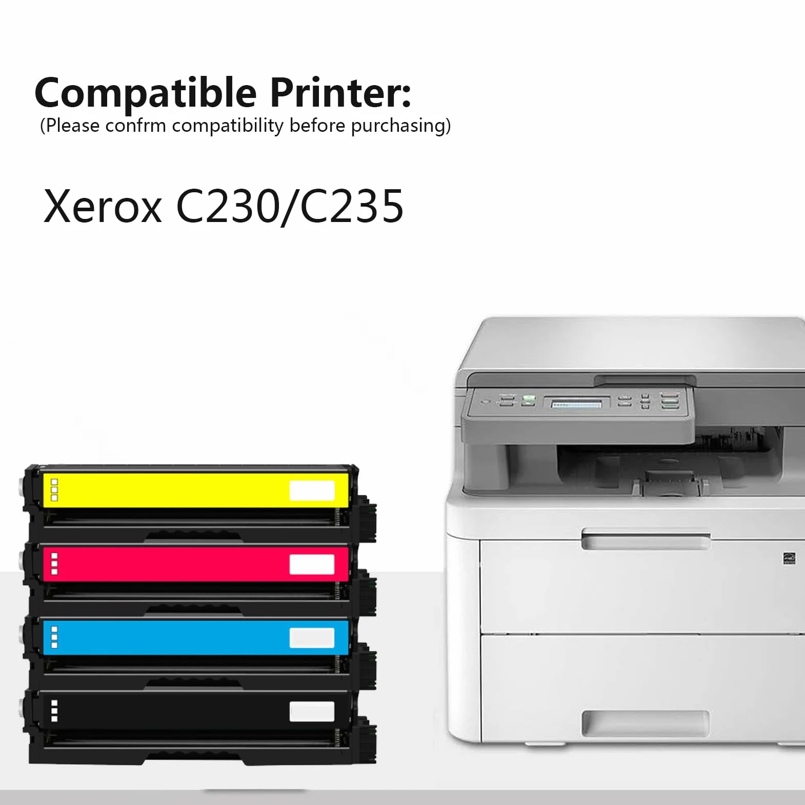 C230/235 Sostituzione della Cartuccia del Toner Compatibile Stampante per Xerox C230/C235, Cartuccia Toner Ad Alta capacità Nera (1500/3000 Pagine),Yellow-2500pages