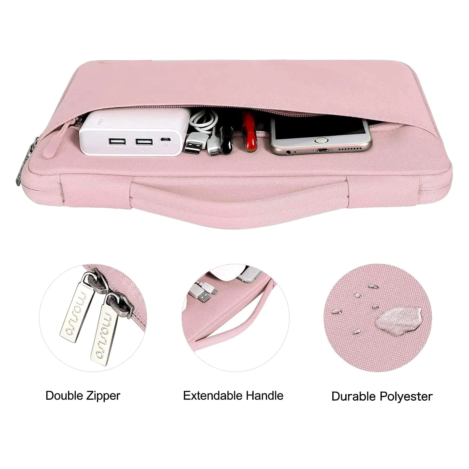 MOSISO Cover Compatibile con MacBook Air 15 Custodia M5 M4 M3 M2 2026-2023 A3448 A3241 A3114 A2941, Cover per Macbook Air 15 Pollici&Sleeve Borsa&Copritastiera&Pellicola&Copri Webcam, Rosa Baby