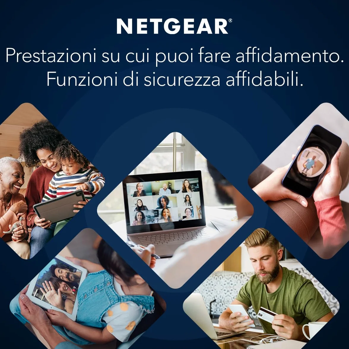 NETGEAR Orbi Serie 870 | WiFi 7 Mesh System| RBE873| Router wireless + 2 satellites| Fino a 21 Gbps | Copre 600 m² | Supporta 150 dispositivi| Porta Internet 10 GB | Tri-Band BE21000 | Kit da 3 Bianco