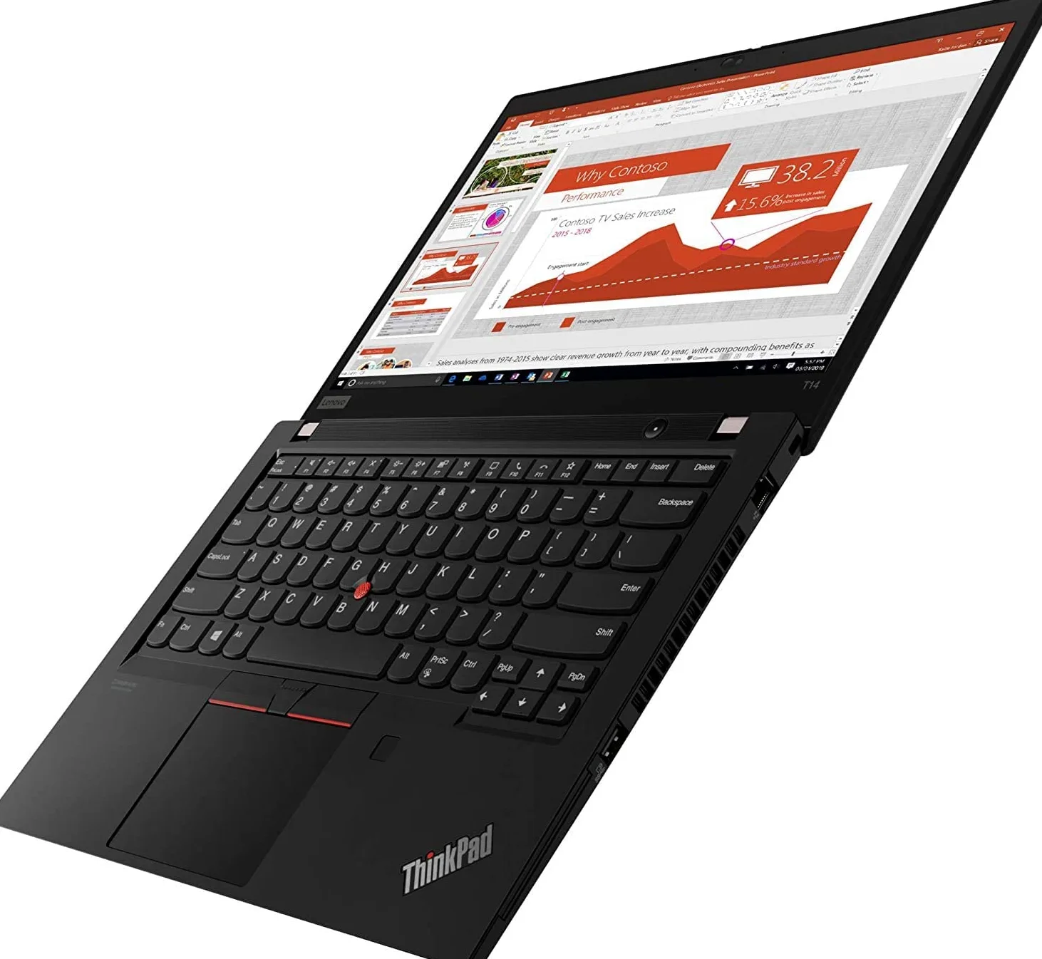 Lenovo ThinkPad T14 Gen 2 Computer portatile, Intel Core i5-1145G7, 14" FHD (1920 x 1080), 16 GB di RAM, SSD da 256 GB, tastiera QWERTY americana, Webcam, Windows 11 Pro (ricondizionato)
