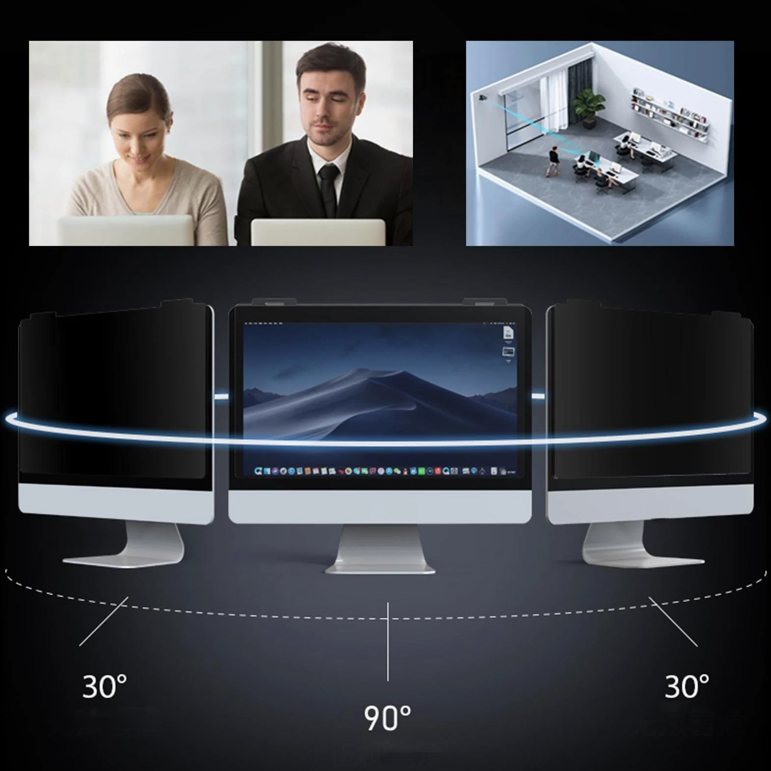LIGUOYI Antis-Luce Blu Pellicola De Protezione per Laptop, Filtro Schermo Allevia L'affaticamento degli Occhi, Filtro Privacy per Monitor, Computer Premium Filtro Privacy AntiGraffio