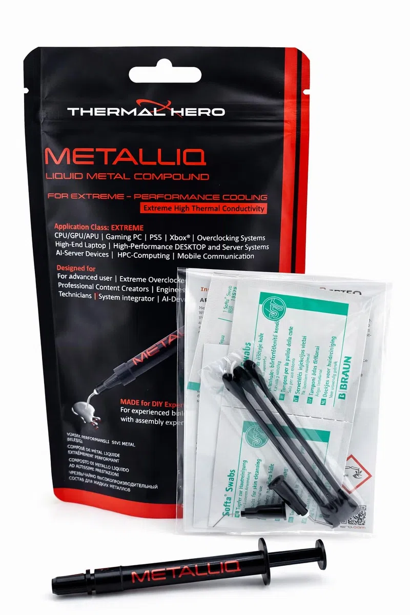 METALLIQ - Pasta termica in metallo liquido per CPU e GPU – Gaming PC Tuning & PS5 console Xbox riparazione raffreddamento
