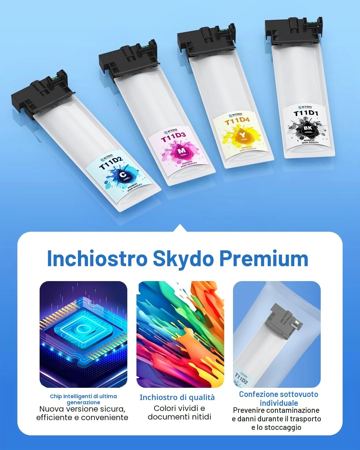Skydo Cartucce d'inchiostro T11D ad alta capacità, compatibili con Epson T11D1, T11D2, T11D3, T11D4 per Workforce-Pro WF-C5390DN, WF-C5390DW, WF-C5390DW BAM, WF-C5890DW, WF-C5890DWF BAM
