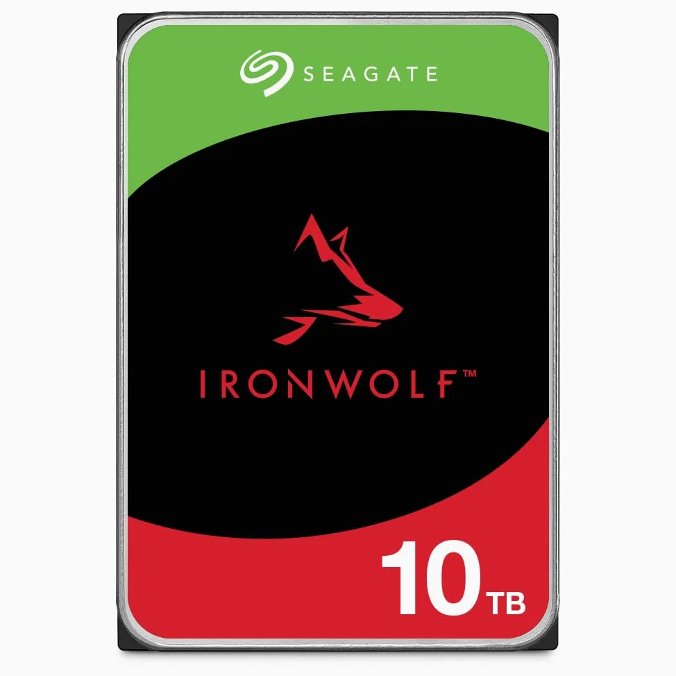 Seagate 10 TB IronWolf NAS 3.5 Inch Hard Drive ST10000VN0008 (SATA 6 Gb/s/256 MB/7200 RPM)
