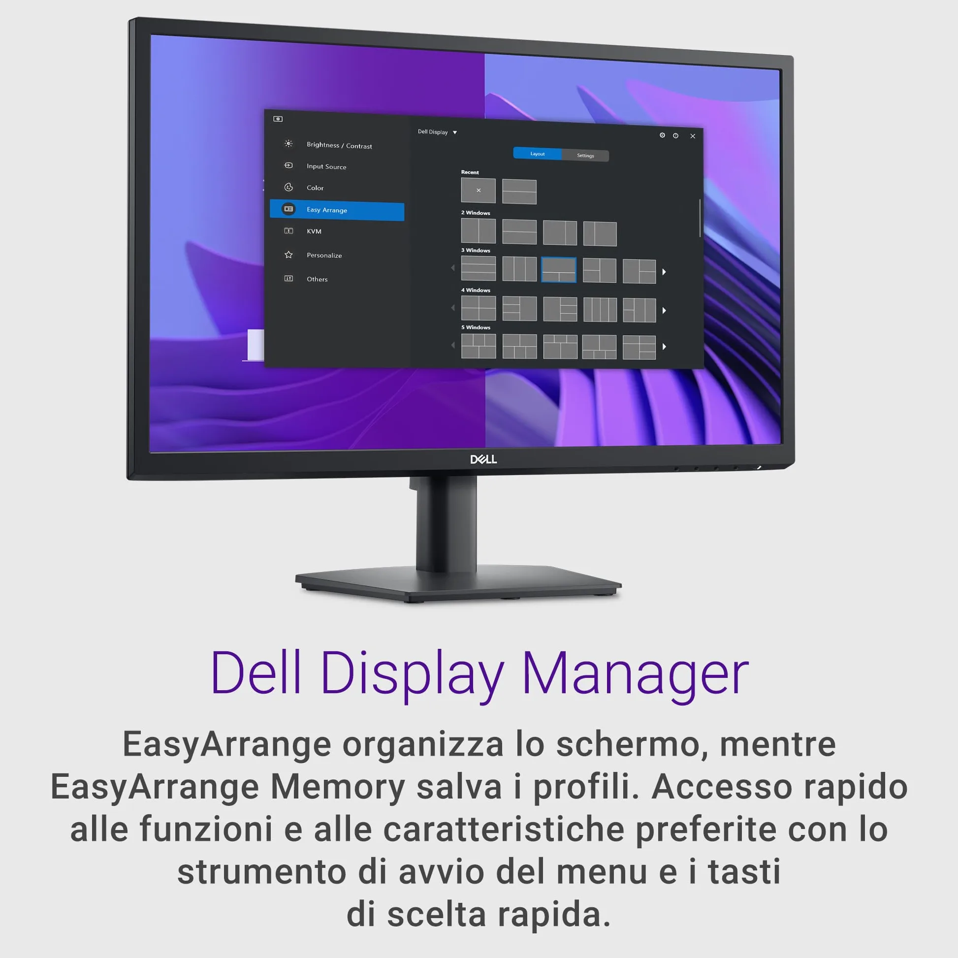 Dell E2425H 24" Full HD (1920x1080) Monitor, 75Hz, VA, 5ms, VESA (100x100mm), DisplayPort, VGA, 3 Anni di Garanzia, Nero