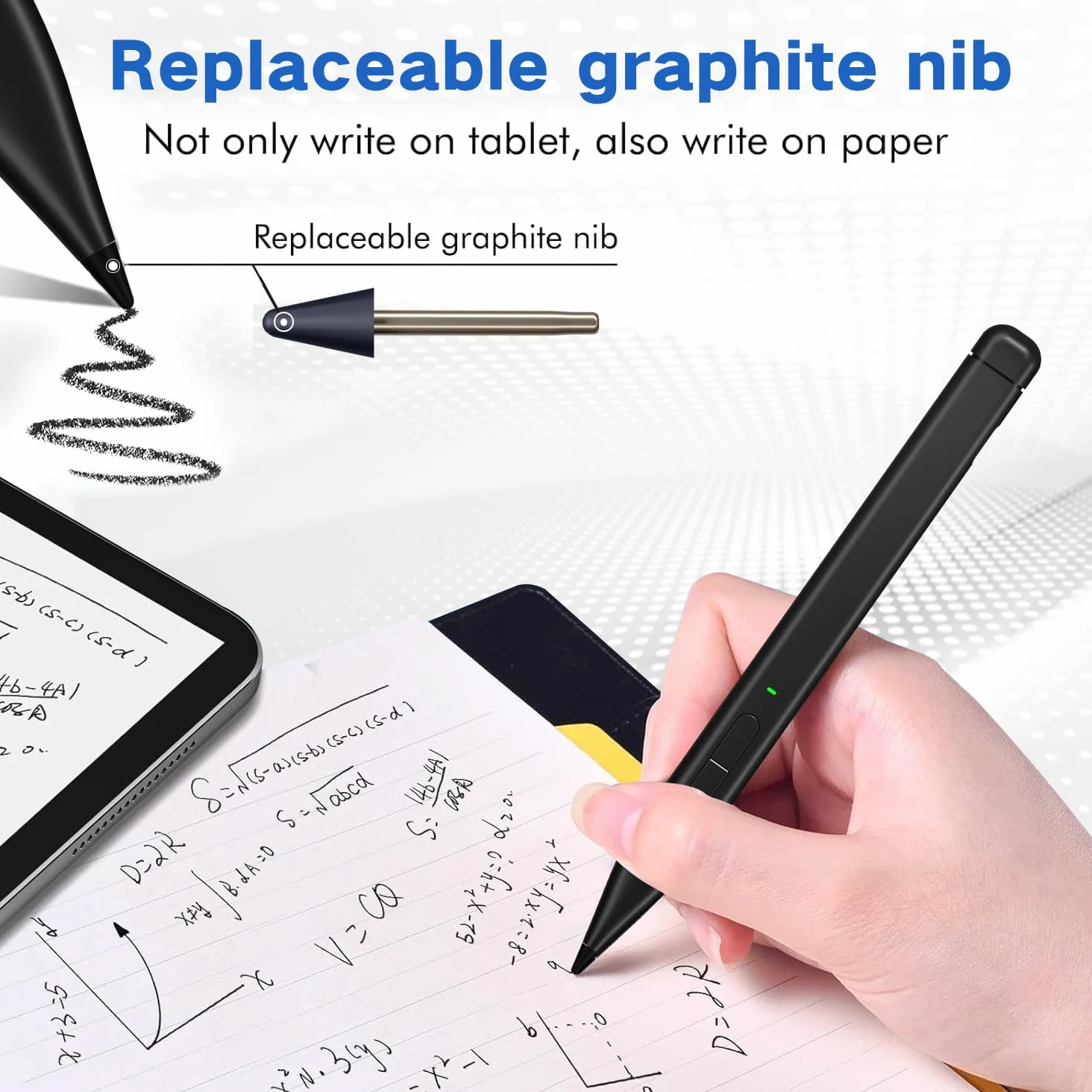 Slim Pen 2 per Microsoft Surface con pressione 4096, gomma e clic destro, Palm Reject, pennino in grafite, per Surface Pro 12/11/10/9/8/7/6/5/4/X, Surface Go 4/3/2, Book 3/2/1, Laptop1-6, Surface