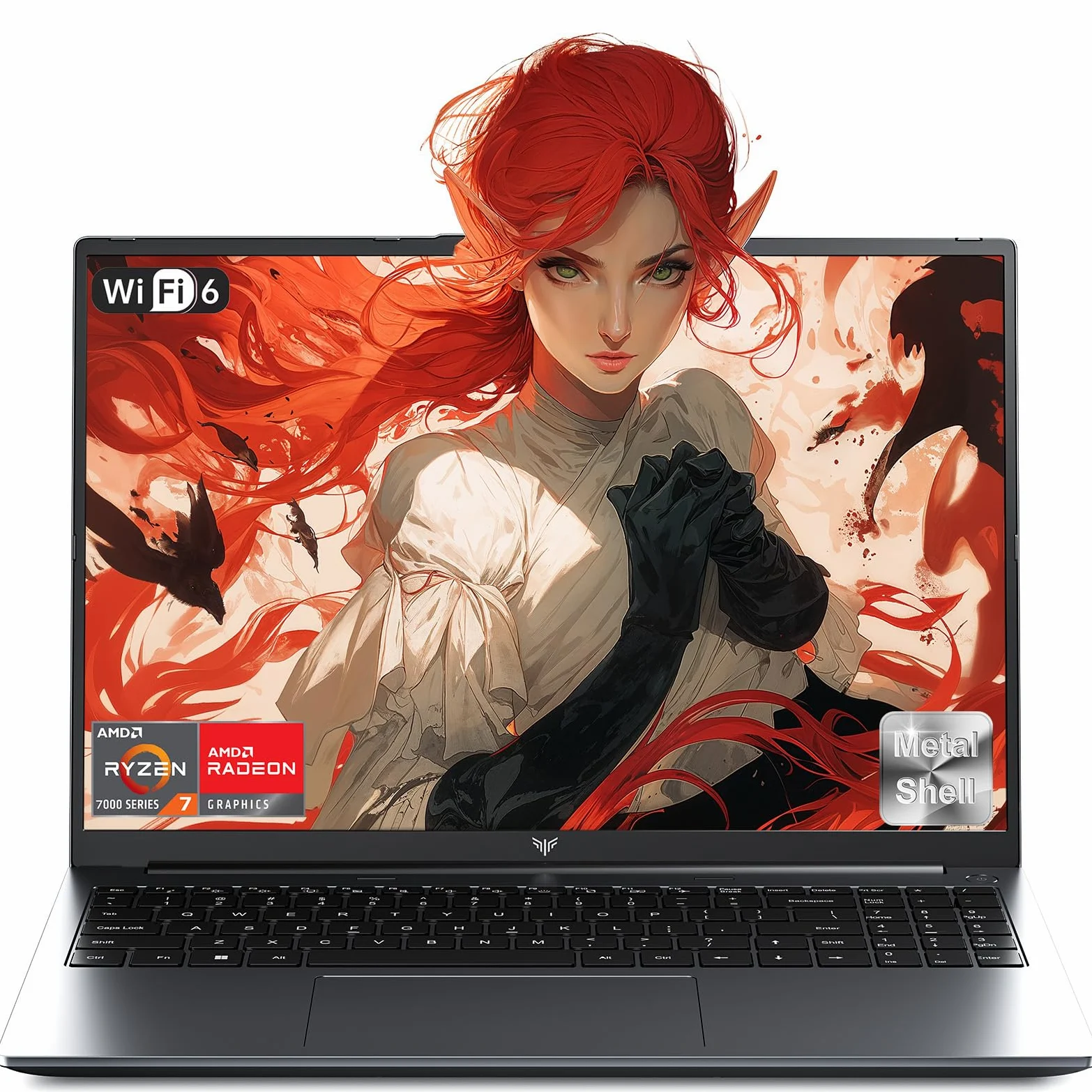 16" PC Portatile Gaming Ryzen 7 H255 Fino a 4,9 GHz, 8 core 16 thread, 16 GB RAM DDR5 4800 MHz, SSD 512 GB, 1920 x 1200 FHD Display Computer Portatile, Tastiera Retroilluminata Laptop, WiFi 6