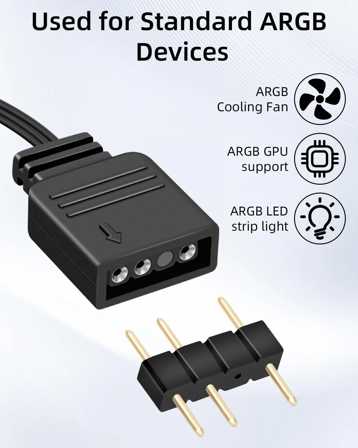 GELRHONR Cavo controller RGB a 4 poli per hub Cor-sair RGB, presa RGB a 4 poli su 5 V, 3 poli, cavo ARGB per Commander Core, iCUE Commander Core XT, strisce LED (4 poliger)