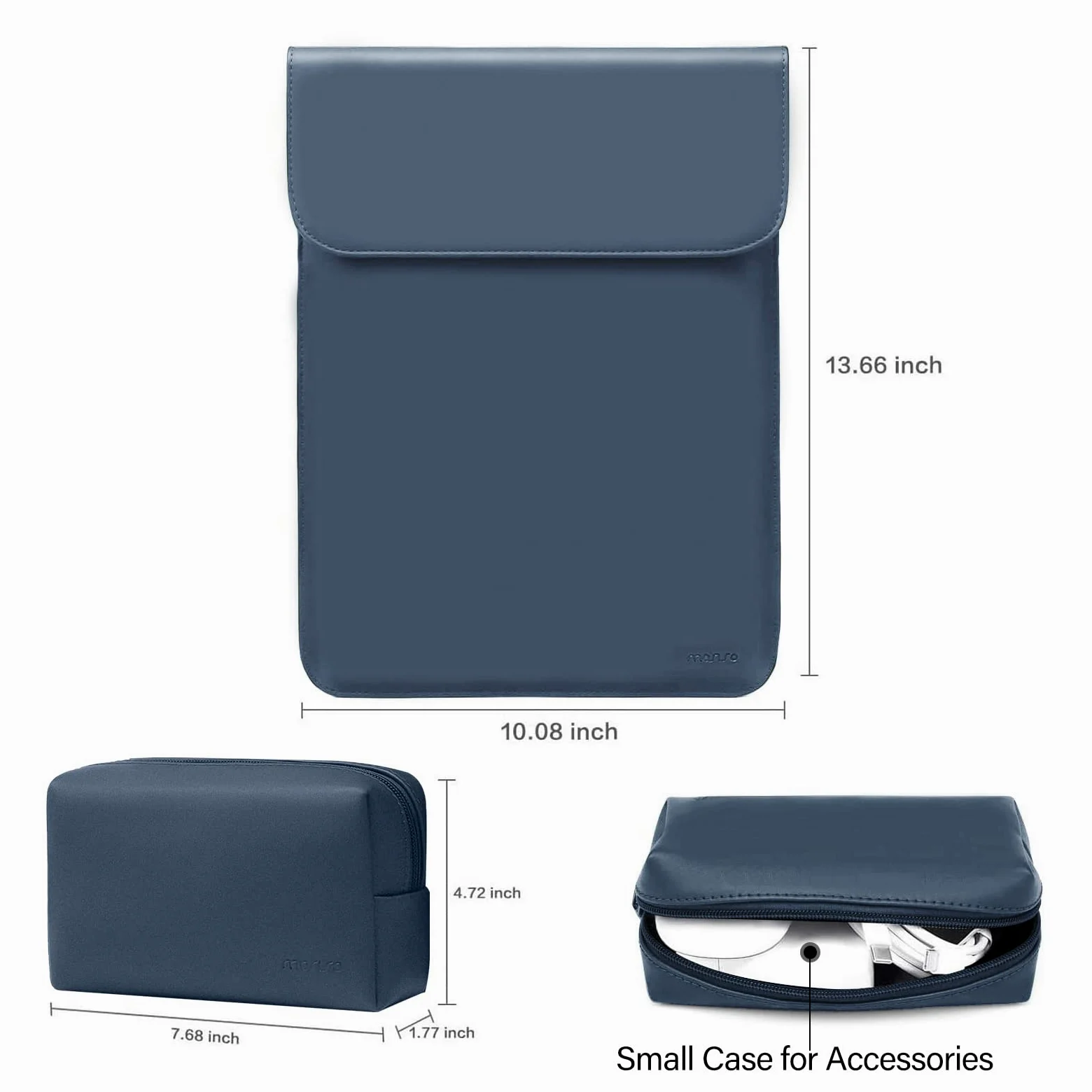 MOSISO 13 Pollici Custodia Laptop, 13 Pollici Borsa PC Compatibile con Air M4 M3 M2 M1 2025-2018 / Pro M2 M1 2025-2016, Custodia Finta Pelle Scamosciata con Borsa Piccola, Blu Pavone