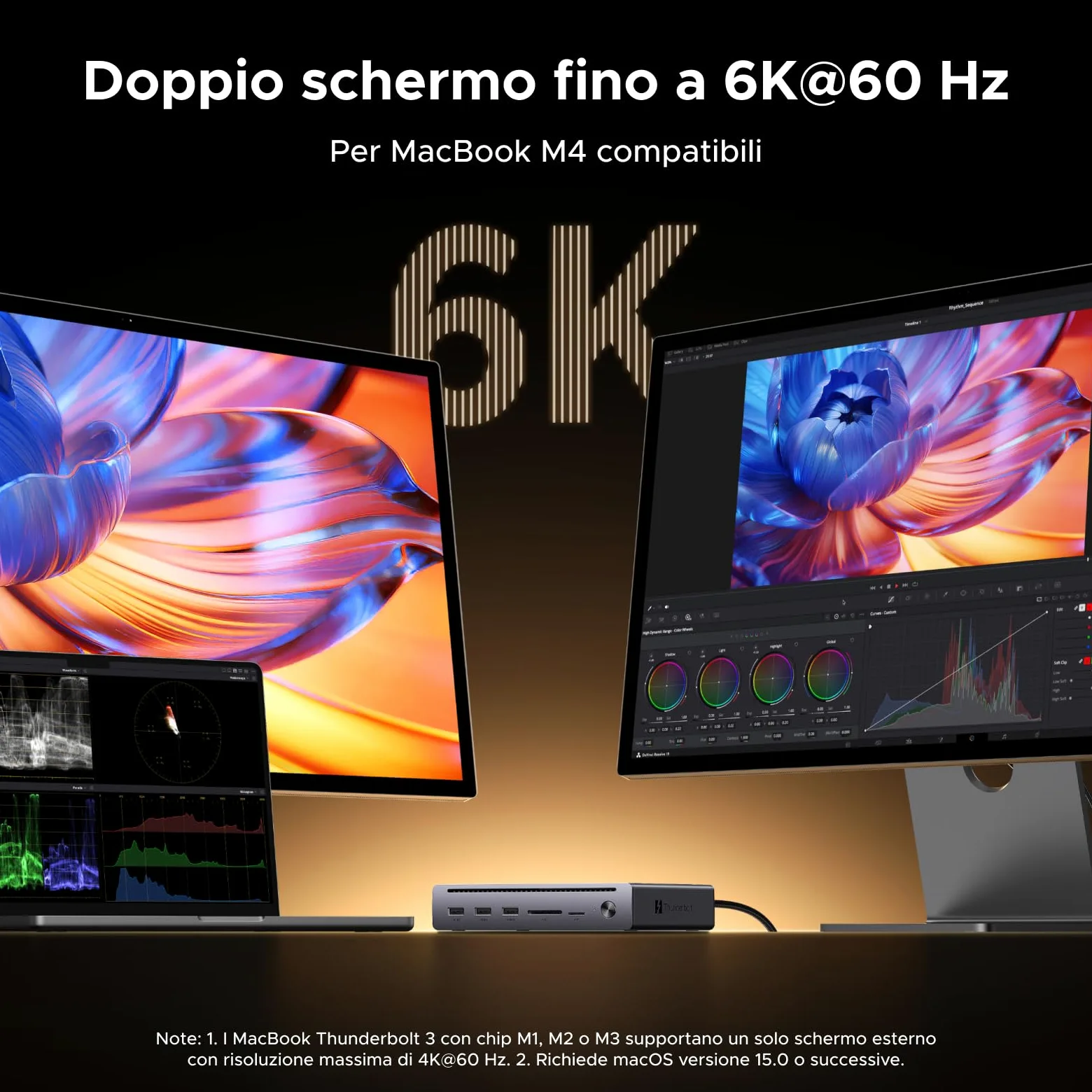 UGREEN Maxidok Thunderbolt 5 Docking Station Revodok 10 in 1 Hub USB C con 2*TBT5 120Gbps 8K60Hz DisplayPort Multi-Display 3*USB-A 3.2 10Gbps RJ45 Gigabit Lettore di Schede SD TF 110W Max Carica