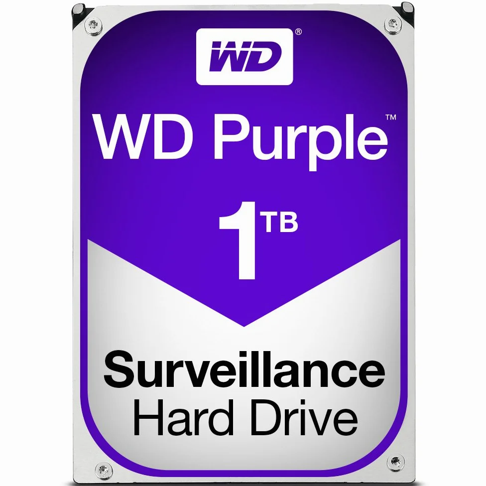 Western Digital WD Purple HDD Interno 1000 GB, SATA III, 6000 Mbit/s, 5400 rpm, 64 MB, 3.50 Pollici