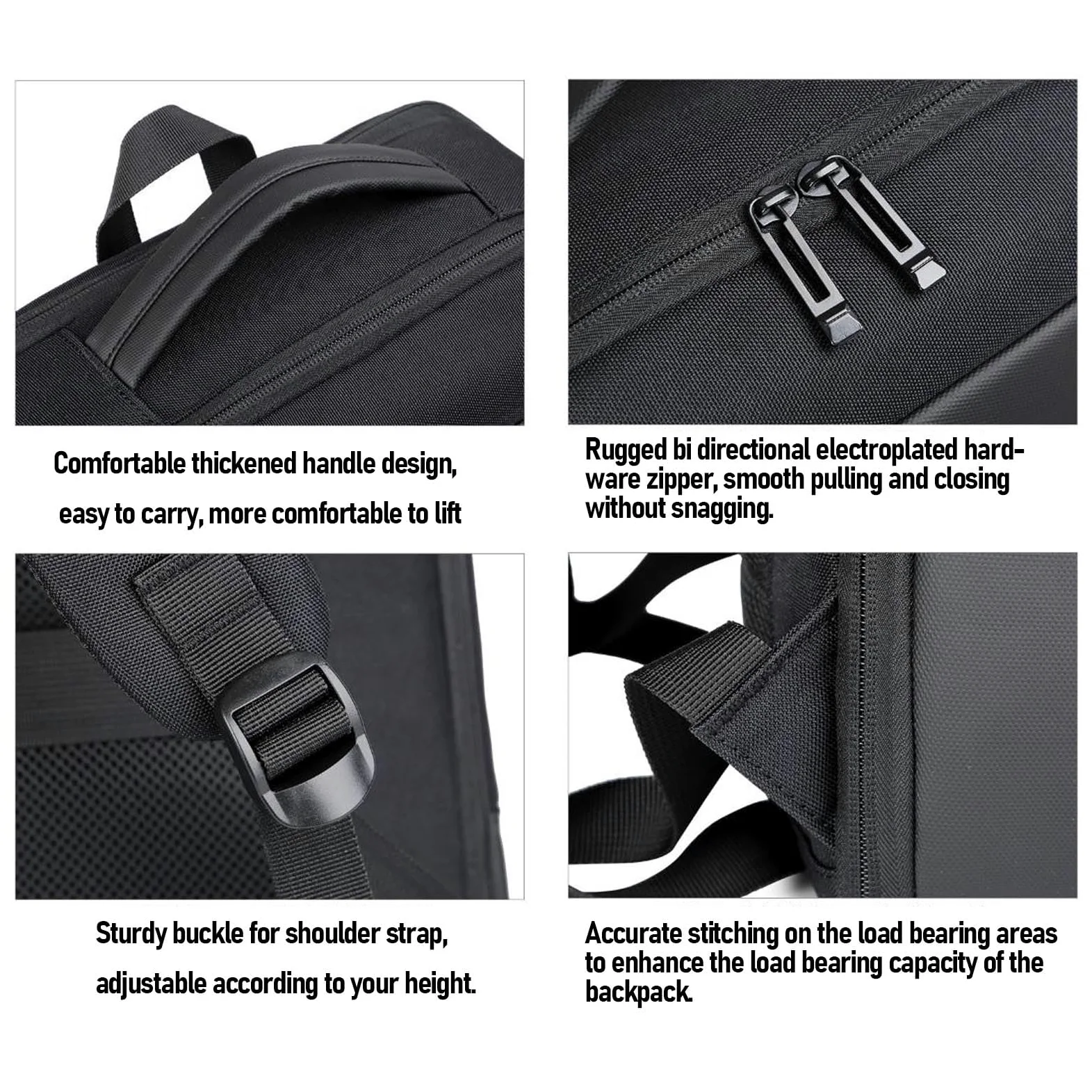 Brrnoo Zaino per Laptop Resistente All'acqua da 15,6 Pollici Porta di Ricarica USB Borsa da Viaggio con Cinghie Riflettenti