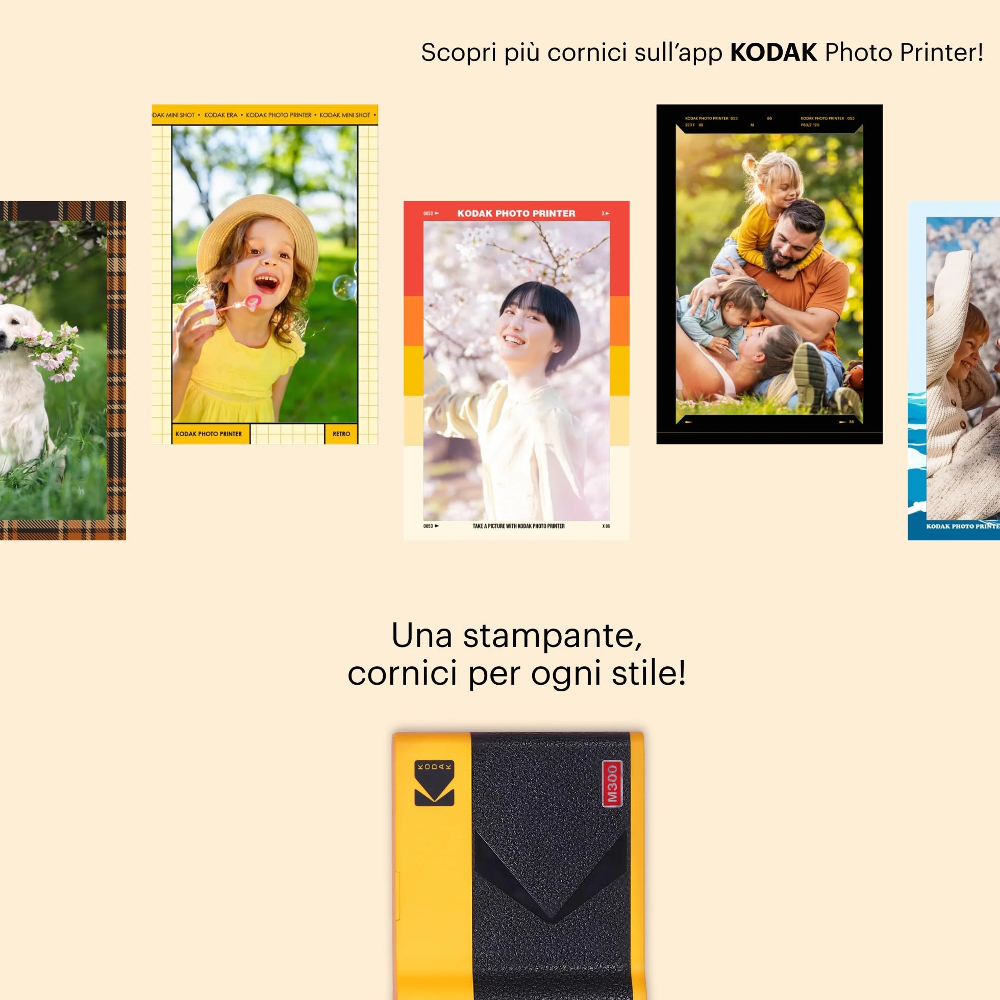 KODAK Mini 3 Era Regalo di Natale 4PASS Stampante Fotografica Portatile (7.6x7.6cm) (Fotografica Portatile + 8 Fogli inclusi + Pacchetto accessori e 60 Fogli, Giallo)