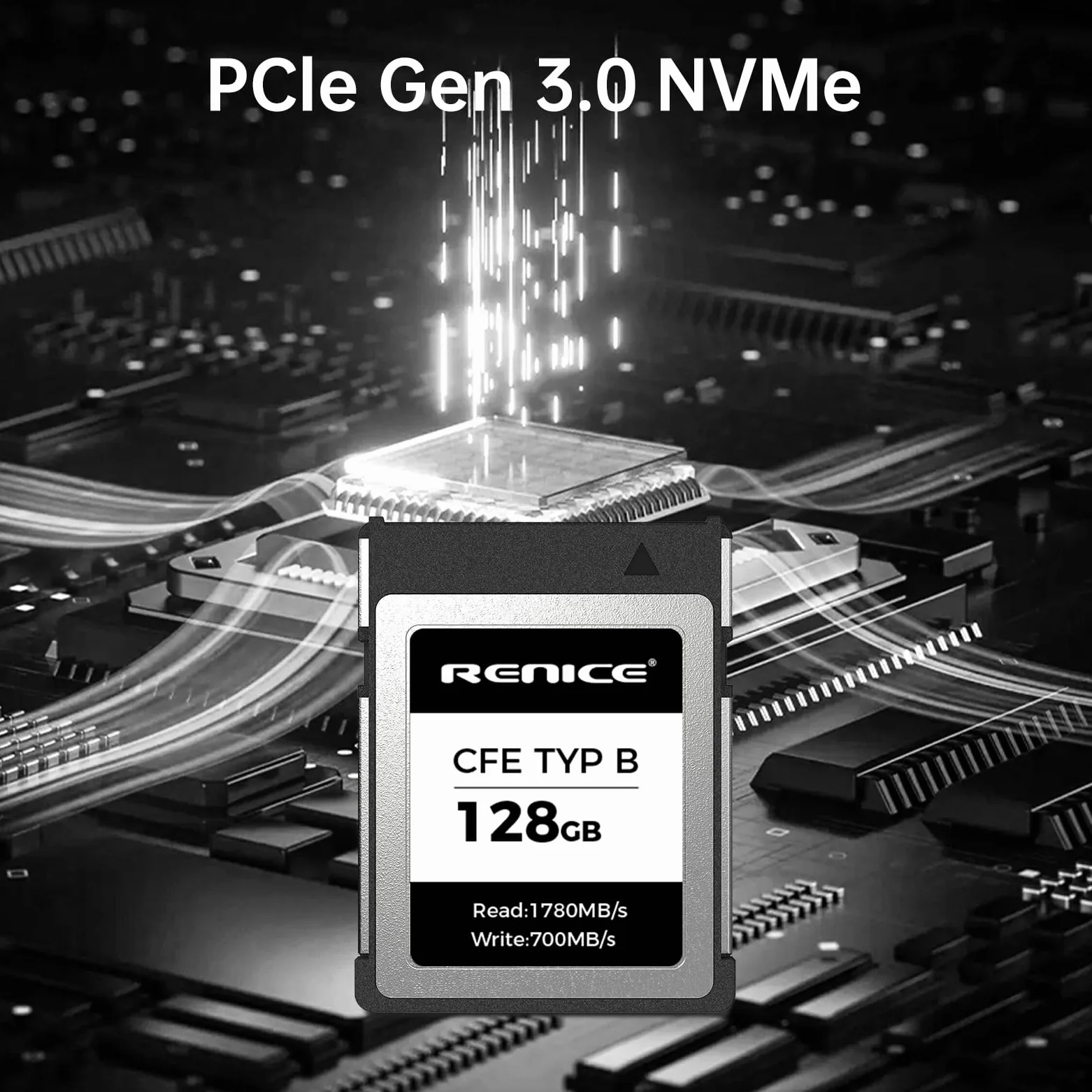 RENICE CFexpress Type B 128GB Scheda di memoria compact flash, Fino a 1780 MB/s di lettura, TLC Flash, per Fotografi Professionisti