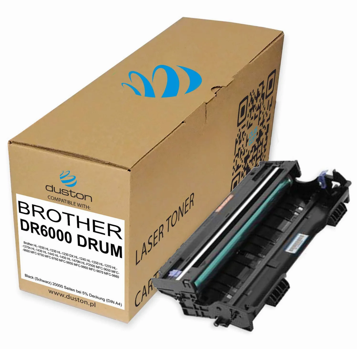 duston DR6000, DR-6000 Tamburo compatibile con HL-1030 HL-1230 HL-1230 DX HL-1240 HL-1250 HL-1270 HL-1270n HL-1430 HL-1440 HL-1450 HL-1470N HL-P2500 MFC-9650 MFC-9660 MFC-9750 MFC-9760 MFC-9850