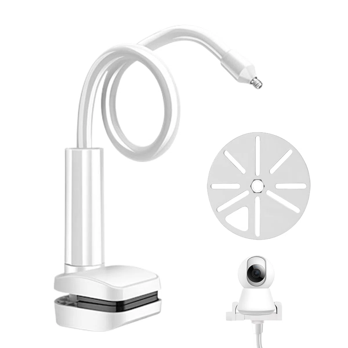 Generico Supporto Baby Monitor per Lettino - Attacco Per Lettino E Monitor Baby - Morsetto Regolabile Con Braccio Allungabile Per Cucina Lettino Mobili Mensola Casa Camera Dei Bambini