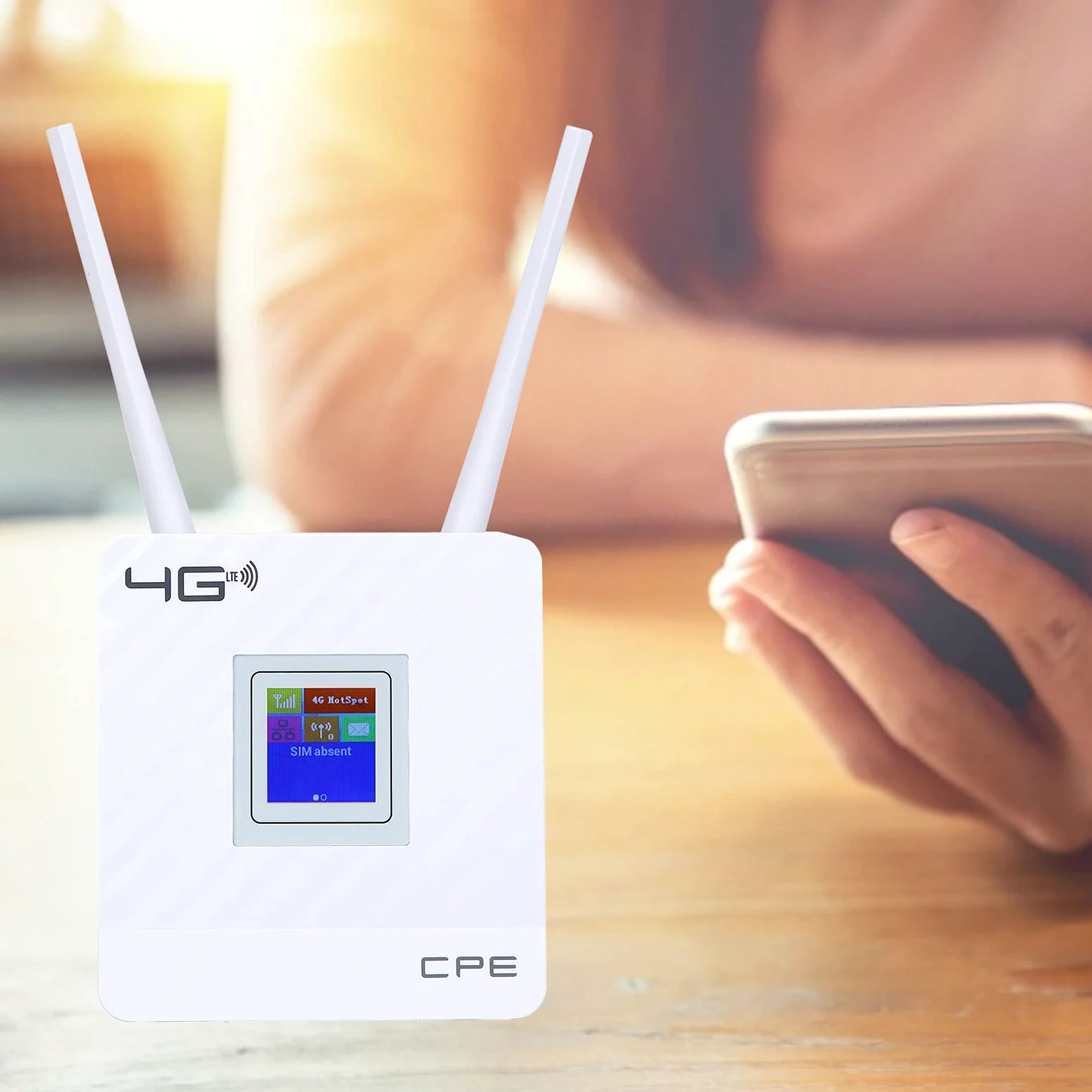 Router Wi-Fi 4G, Hotspot Wi-Fi Router Wireless 4G LTE CPE Sbloccato da 150 Mbps, con Slot per Sim Card Porta Wan/Lan Antenna Esterna(EU)