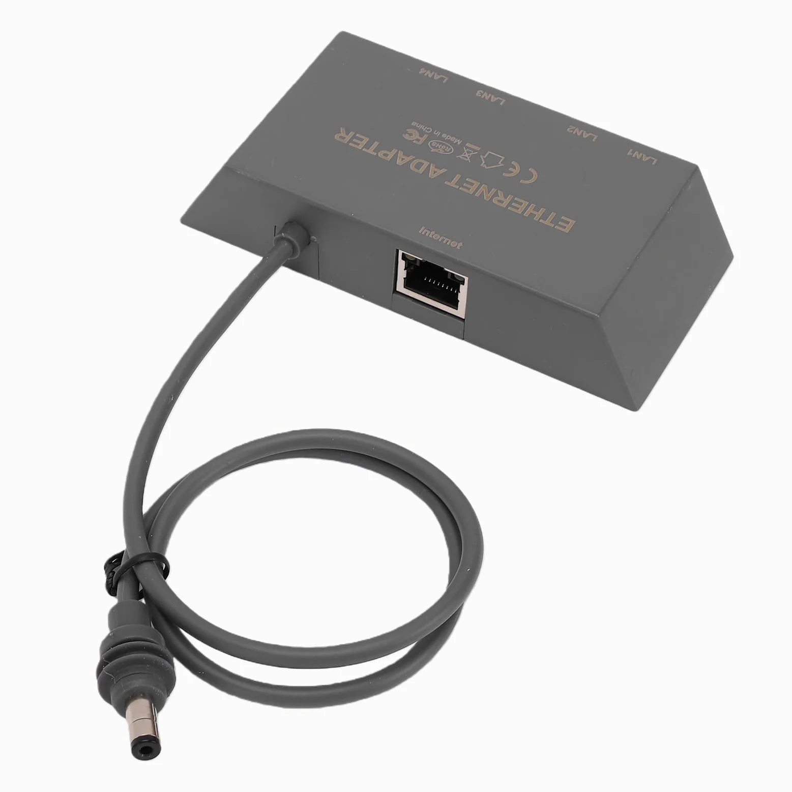 Adattatore Ethernet 4 Porte, Plug and Play Gigabit per Desktop | Materiale ABS, Compatto per Piccoli Uffici, Uso Marino, Configurazione del Driver Necessaria, Connessione Cablata Stabile